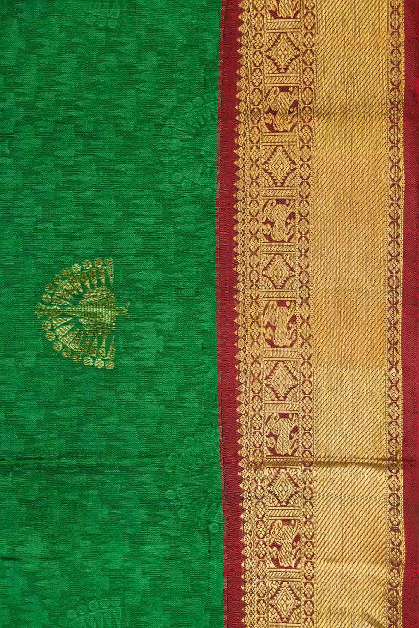 Green Dual Tone Kanchipuram Silk Saree