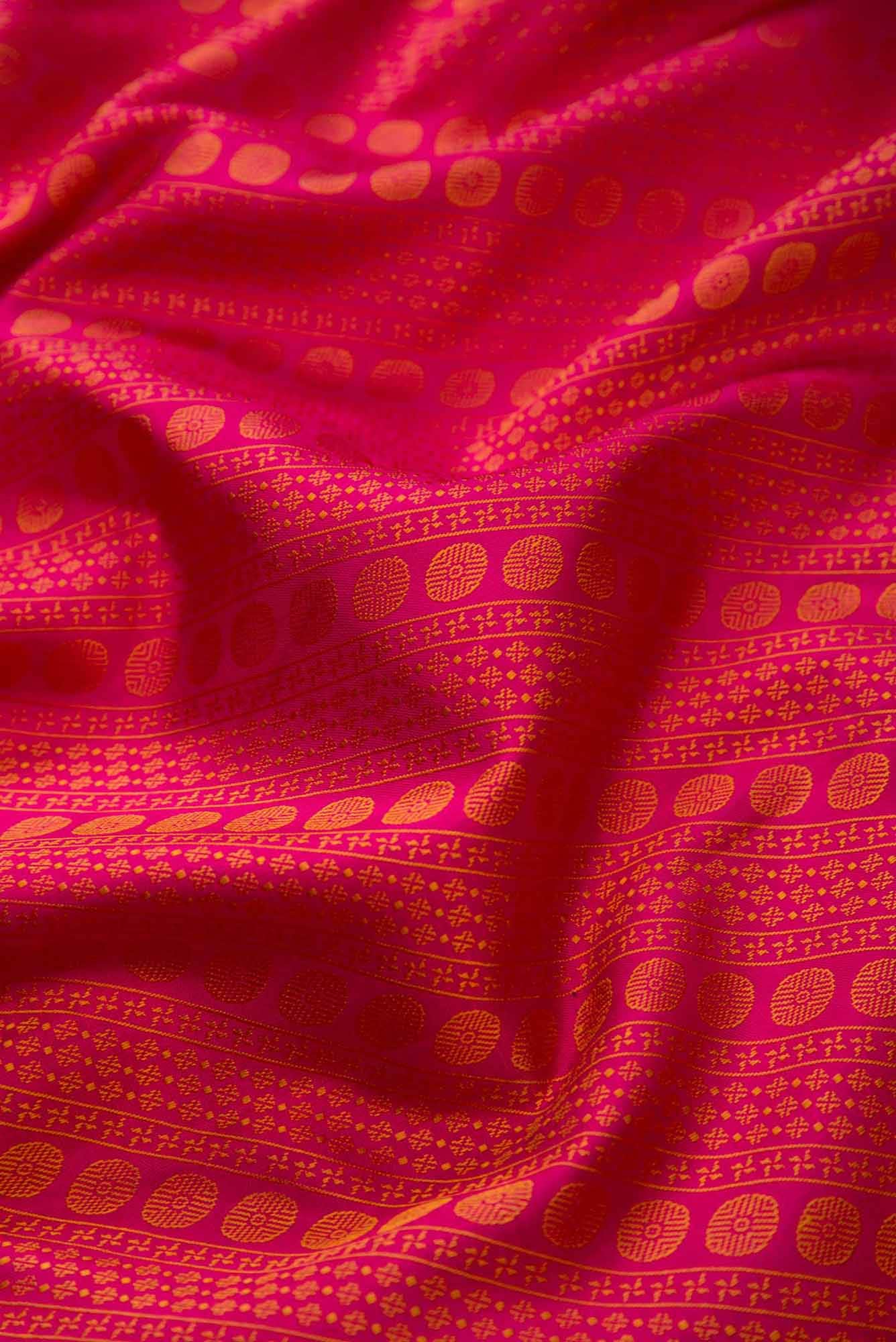 Pure Silk Pure Zari Pink Dual Tone Kanchipuram Saree