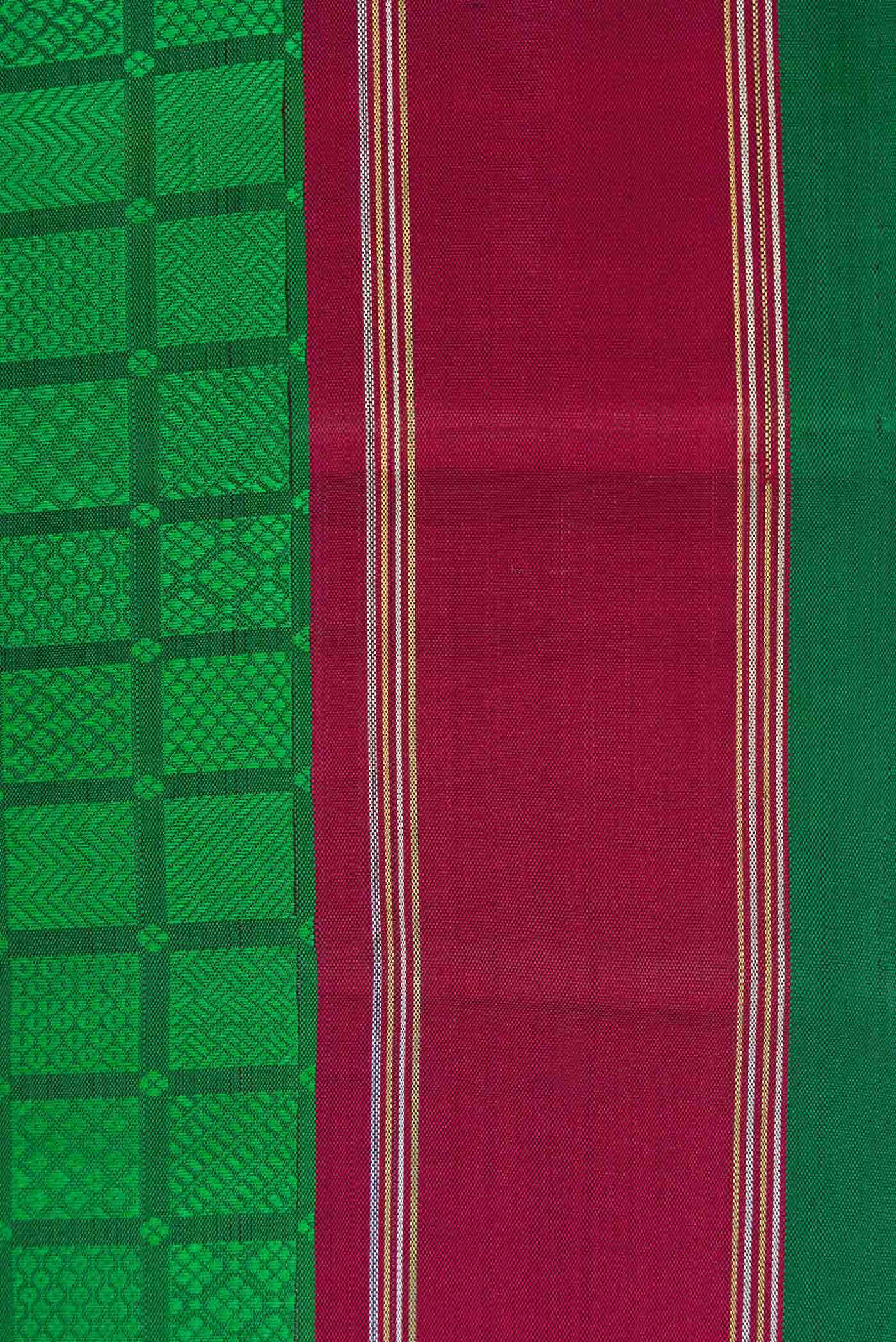 Pure Silk Pure Zari Green Dual Tone Kanchipuram Saree