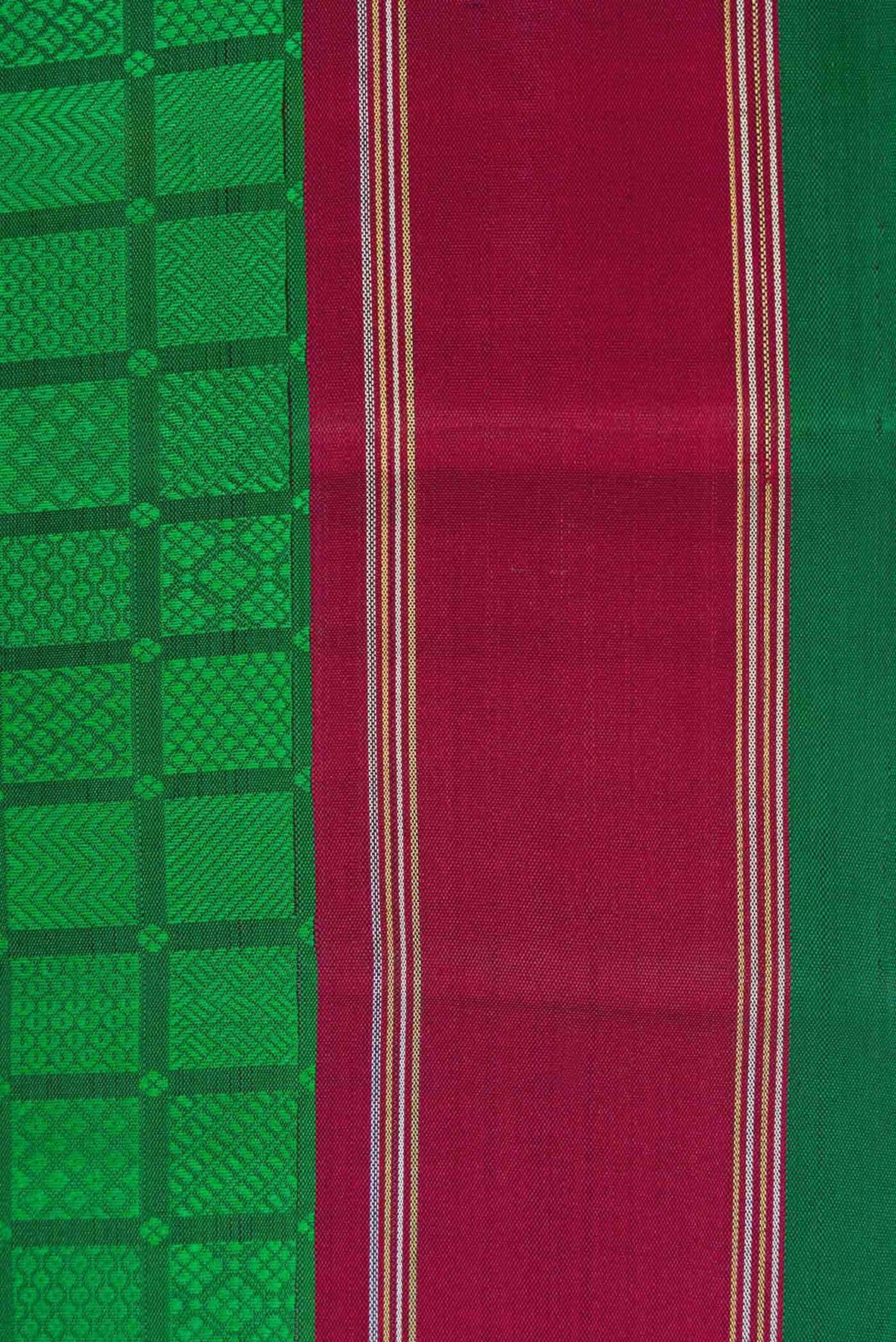 Pure Silk Pure Zari Green Dual Tone Kanchipuram Saree