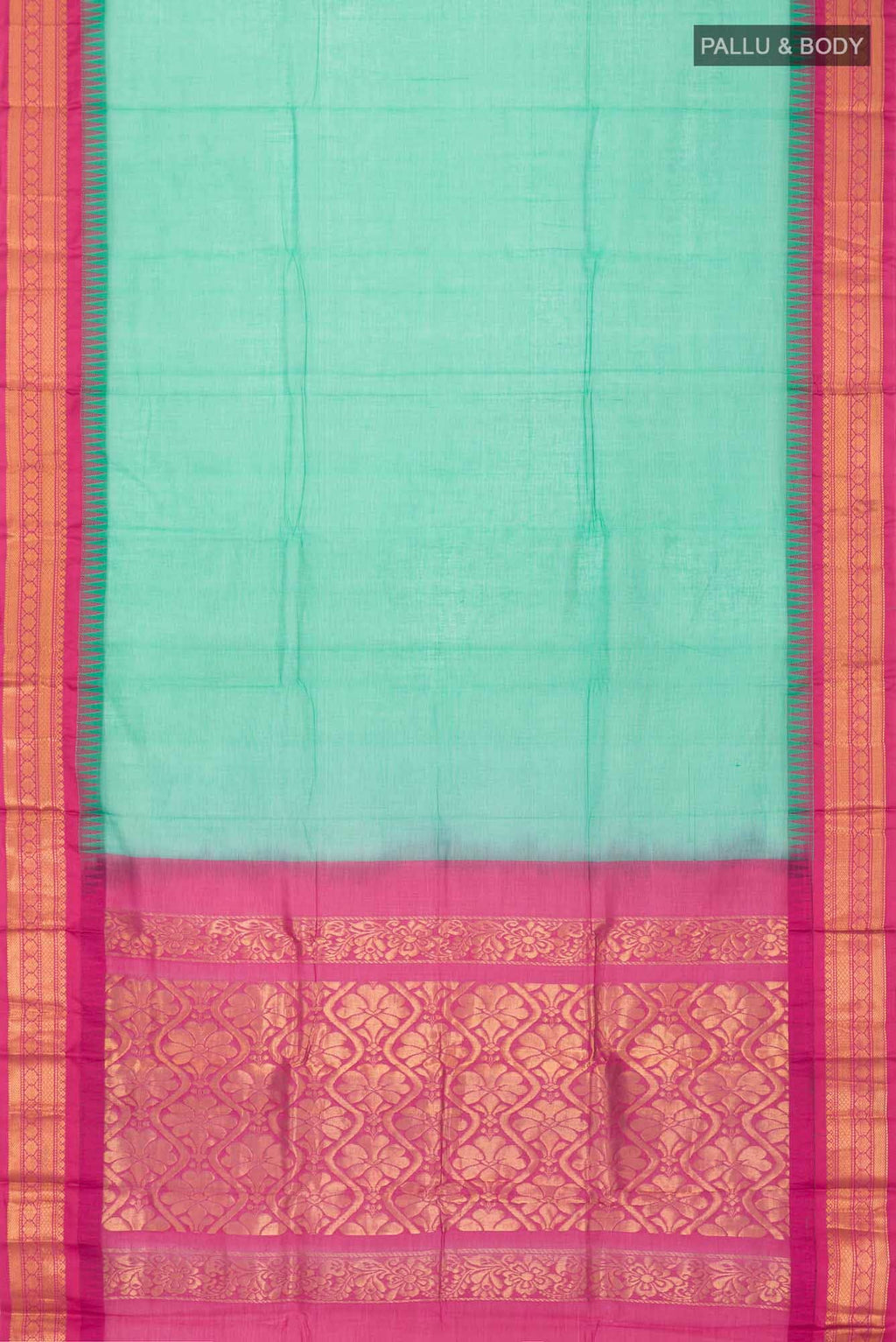 Green Gadwal cotton Saree