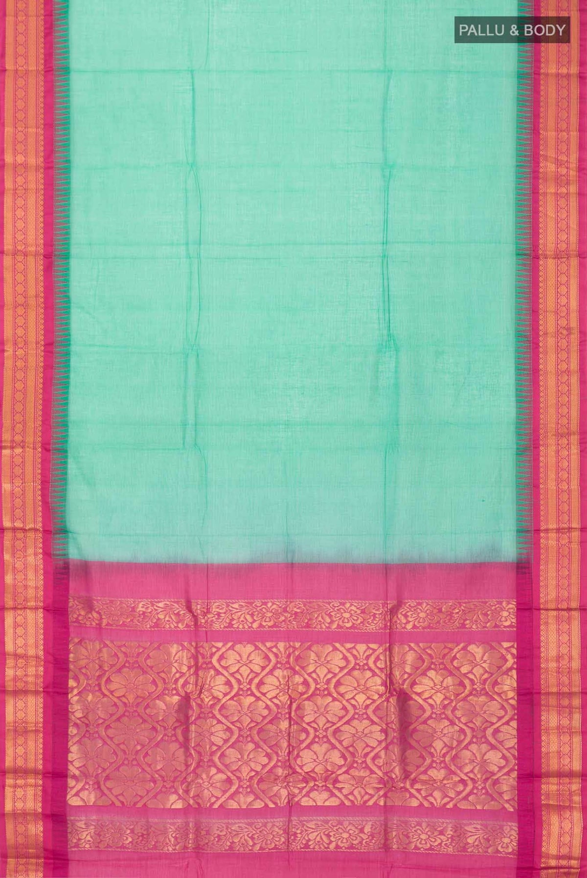 Green Gadwal cotton Saree