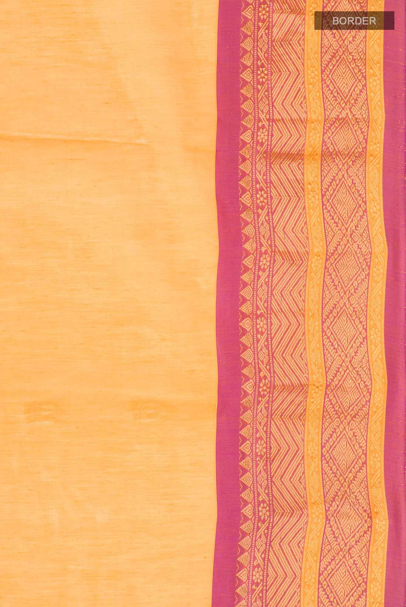Yellow Gadwal Silk Cotton Saree