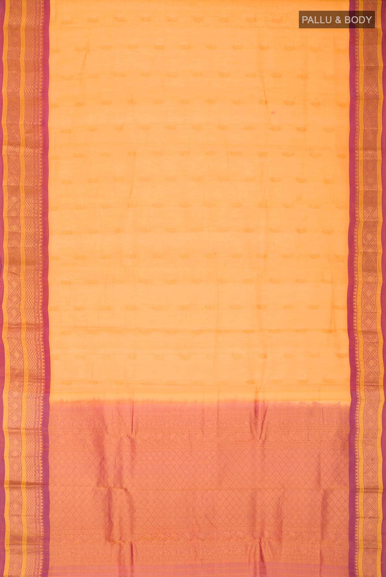 Yellow Gadwal Silk Cotton Saree