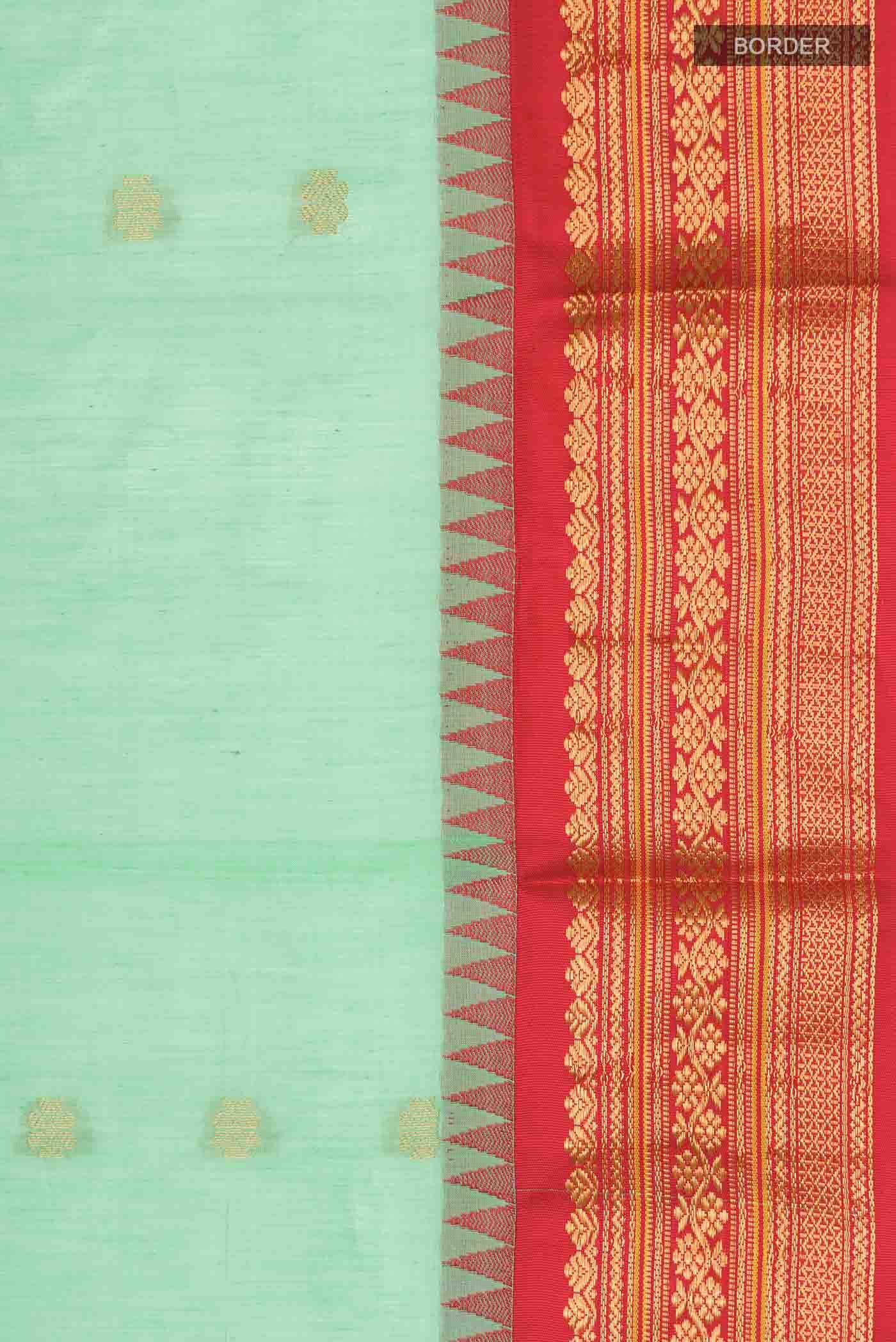 Green Gadwal Silk Cotton Saree