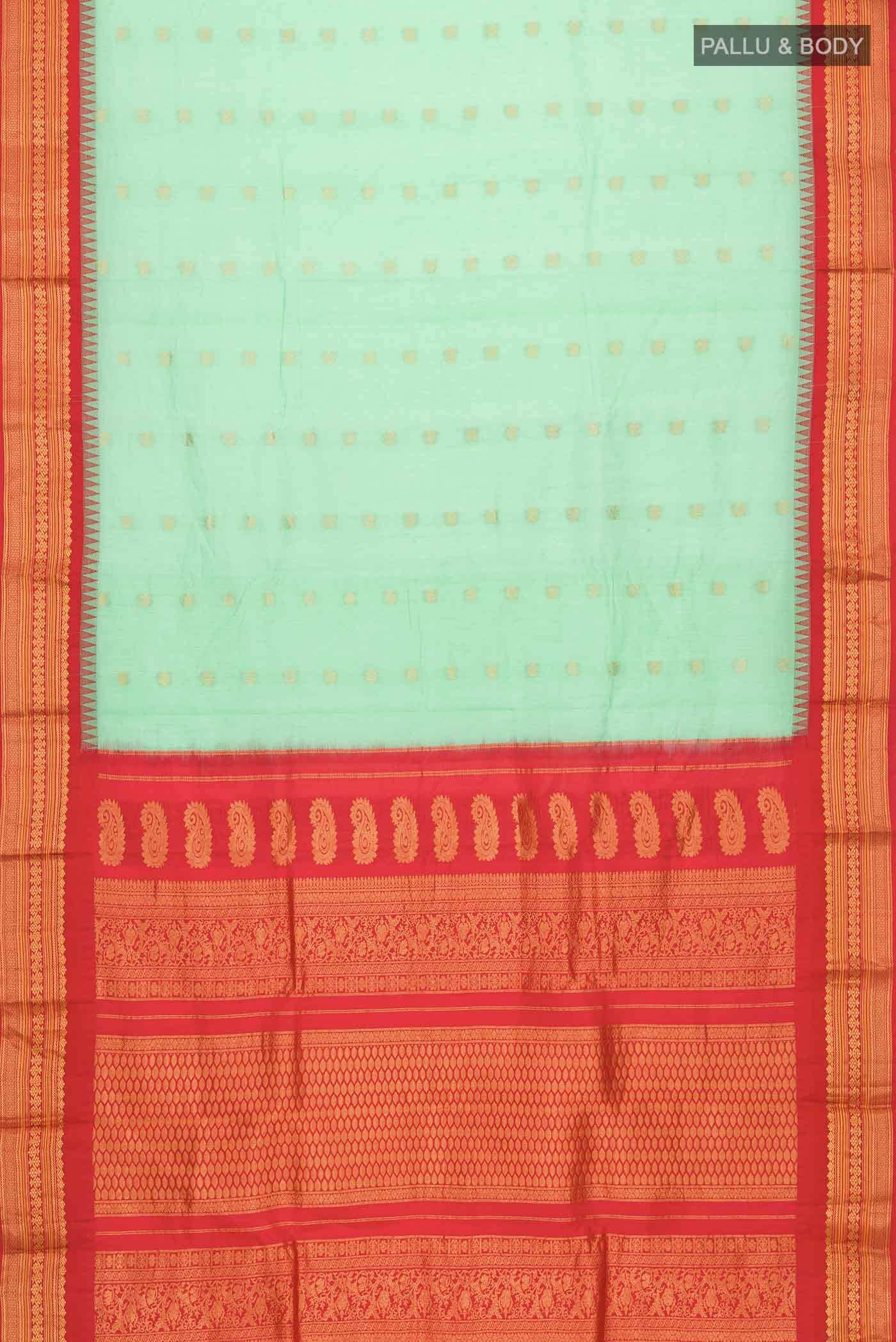 Green Gadwal Silk Cotton Saree