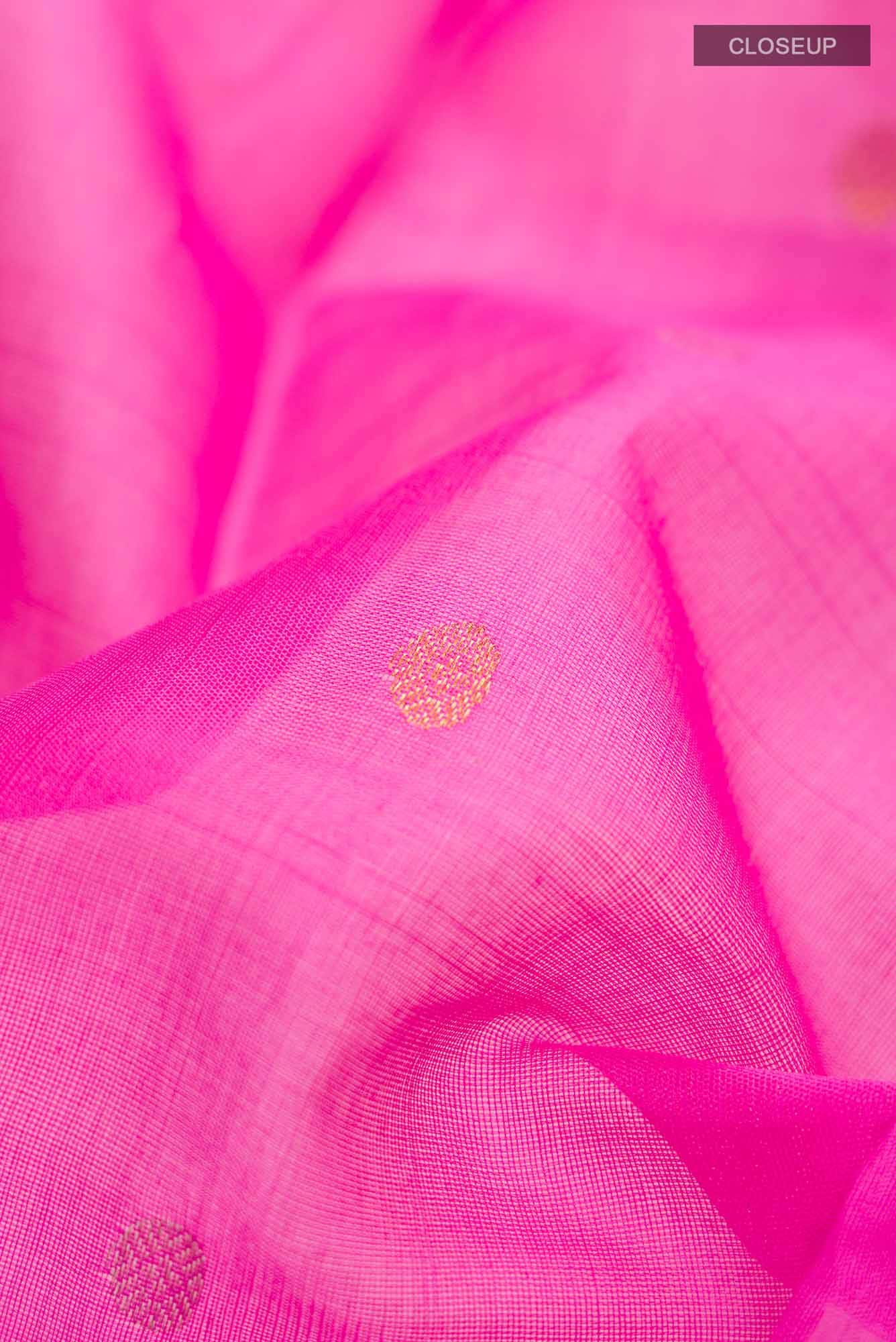 Pink Gadwal Silk Cotton Saree