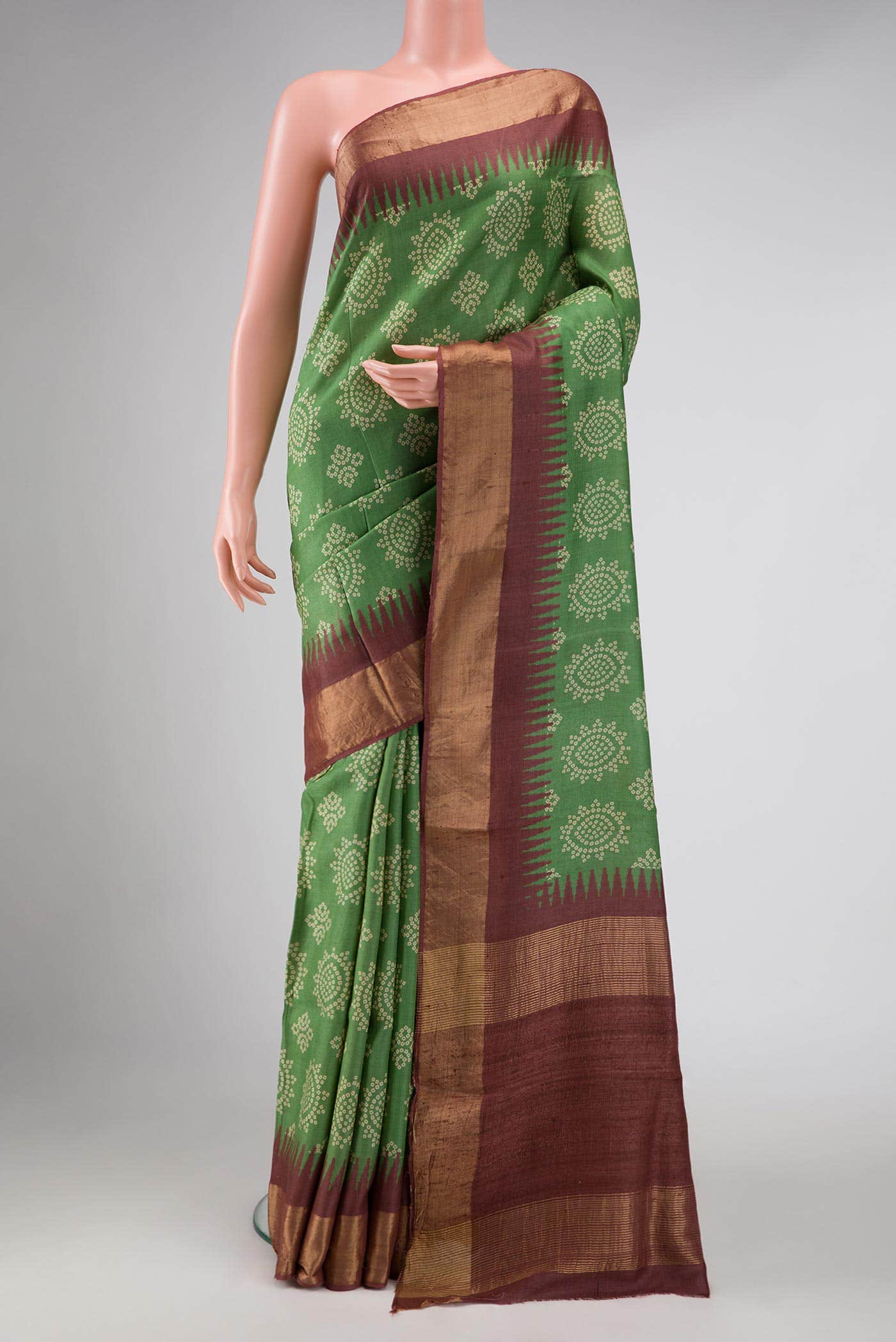 Green Tussar Silk Saree