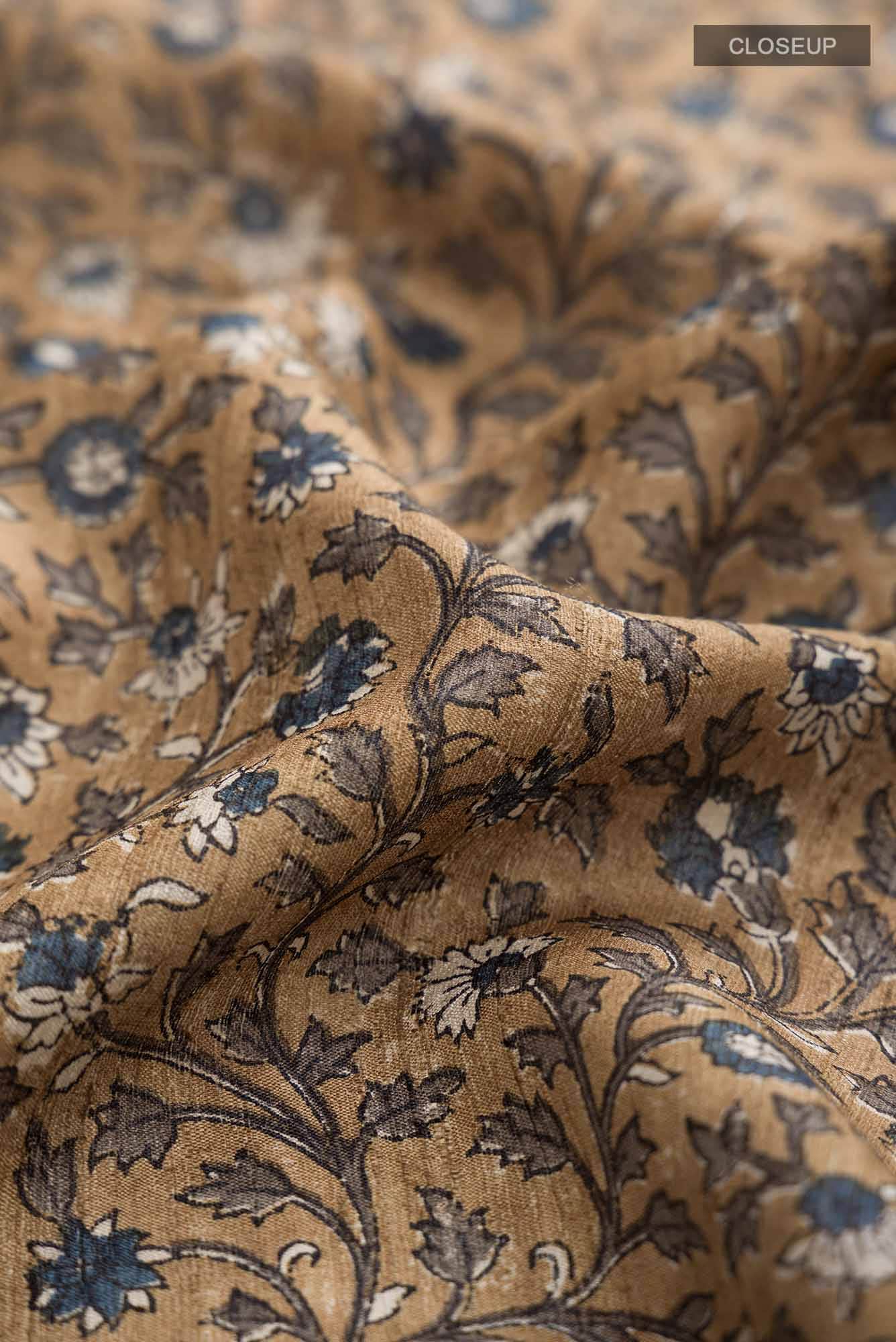 Brown Tussar Silk Saree