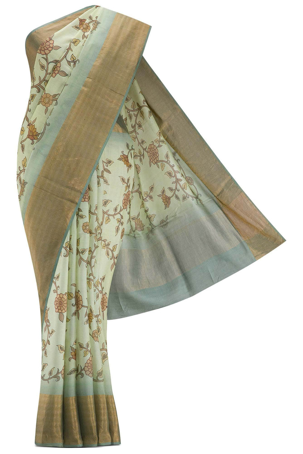 Pista Green Dual Tone Tussar Silk Saree