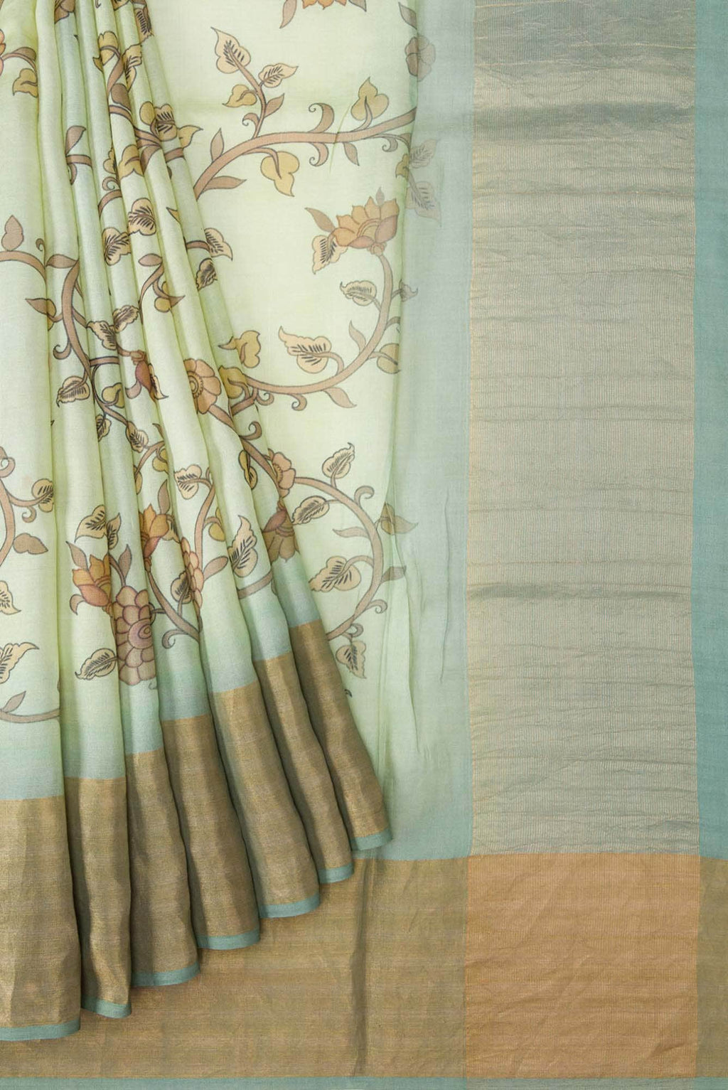 Pista Green Dual Tone Tussar Silk Saree