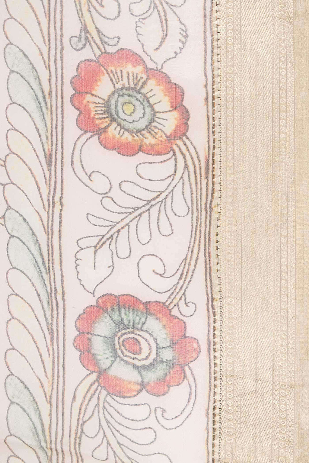 Peach Organza Silk Saree