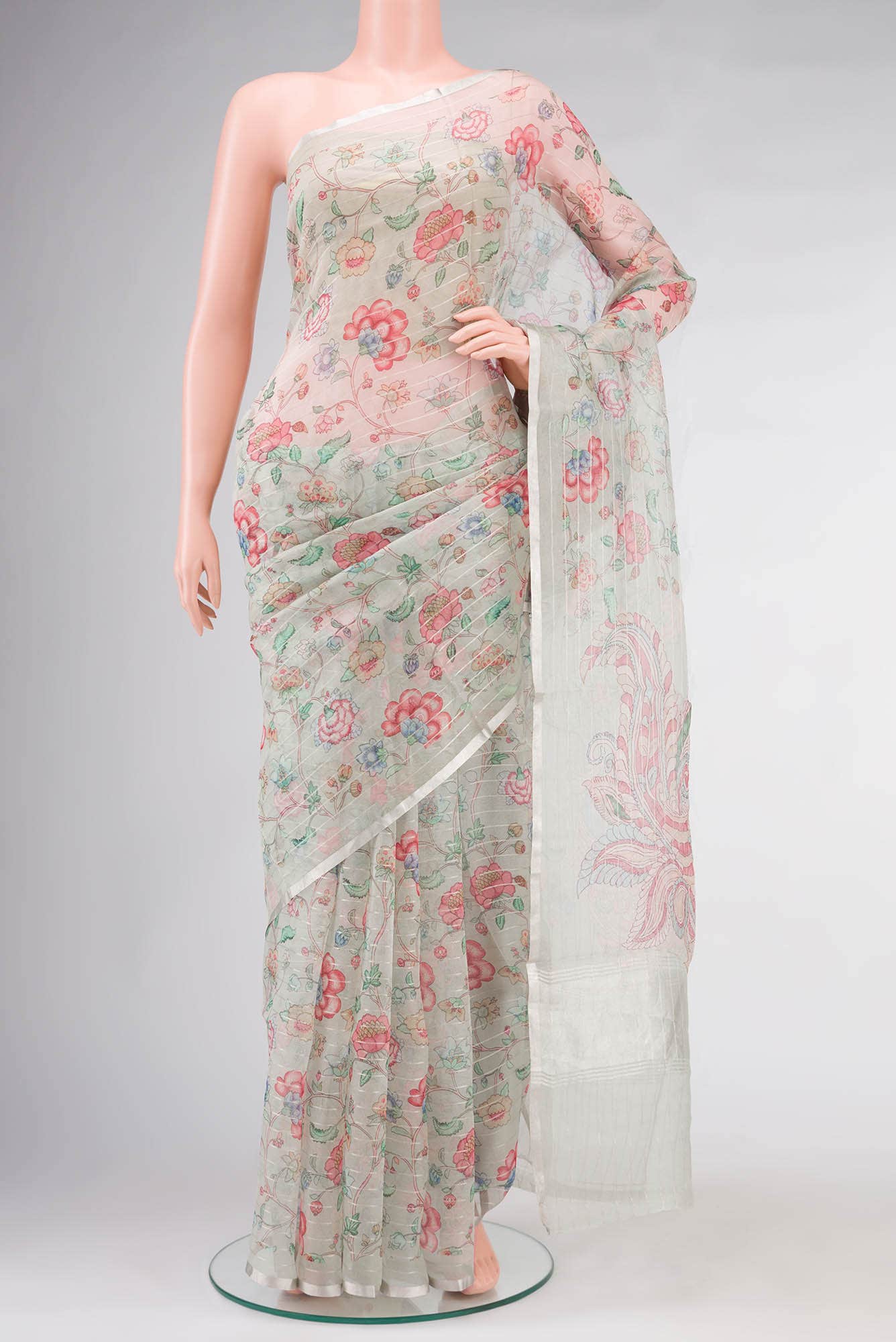 Light Green Organza Silk Saree