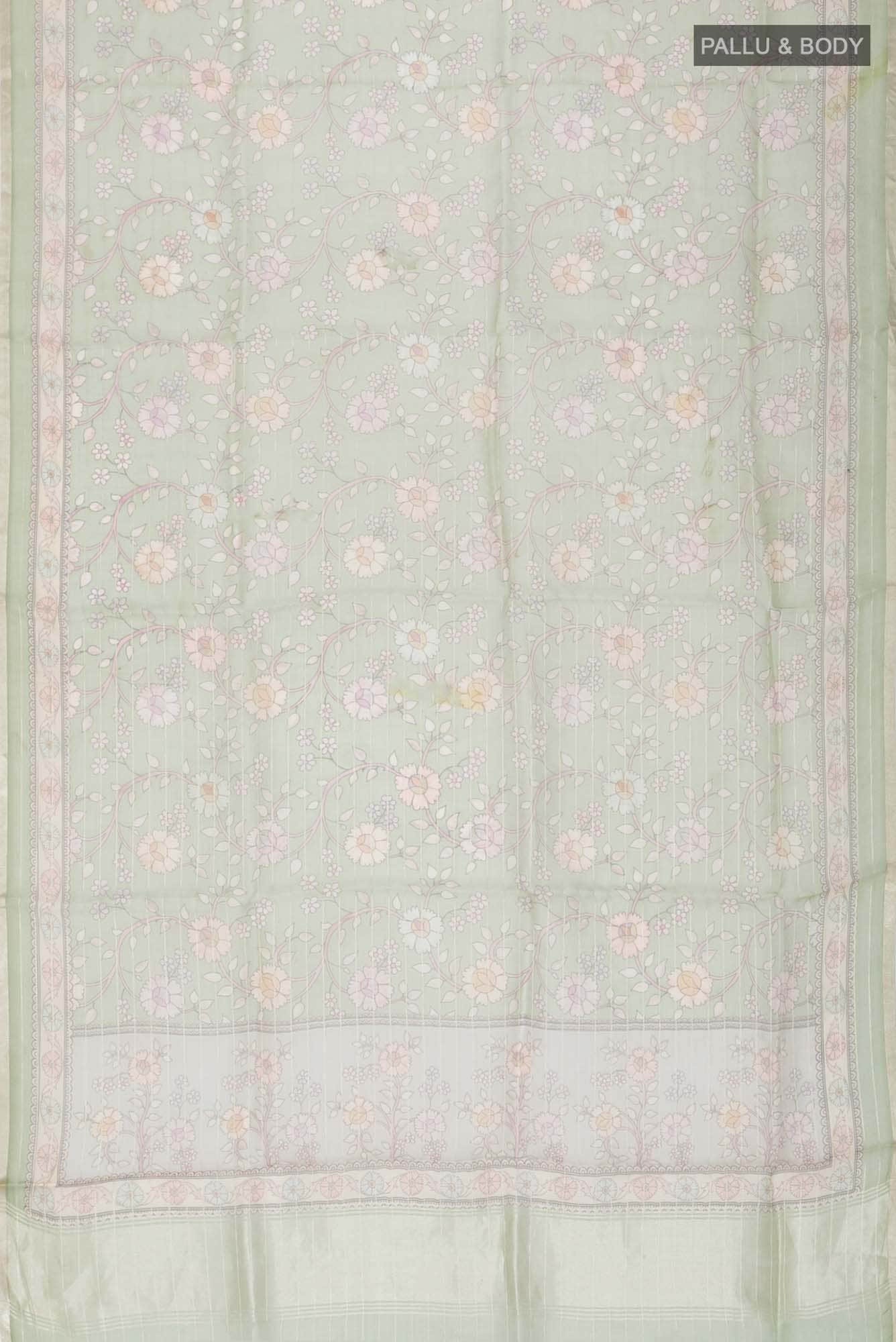Sage Green Organza Silk Saree