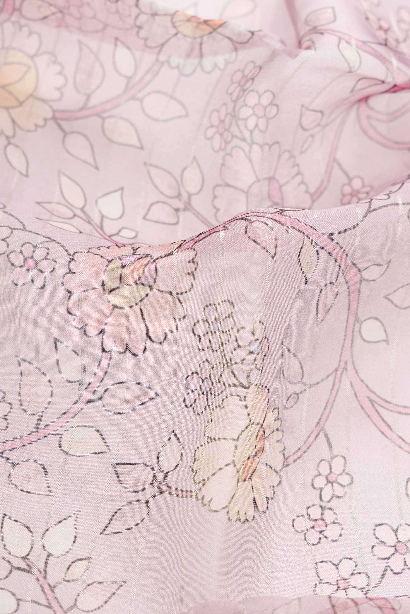 Lavender Organza Silk Saree