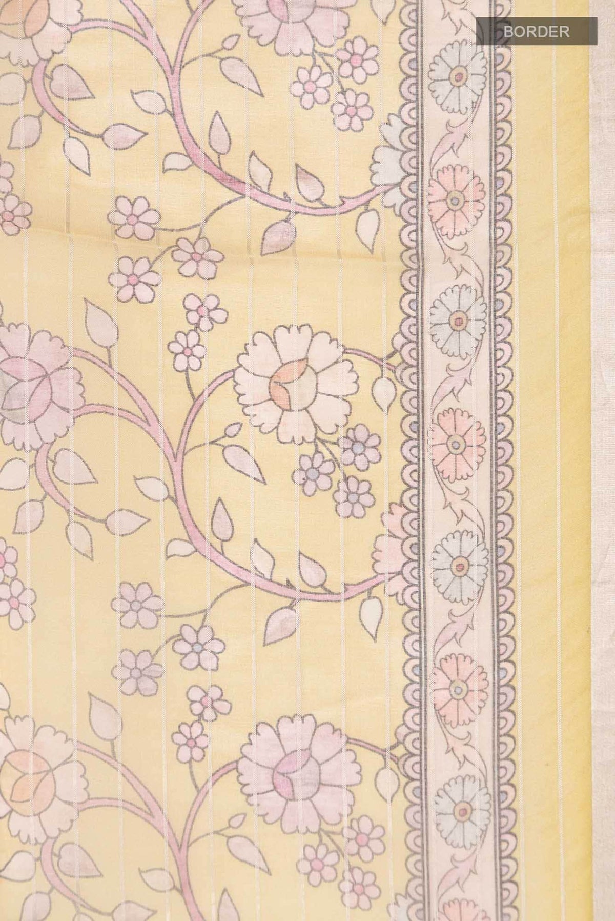 Yellow Organza Silk Saree