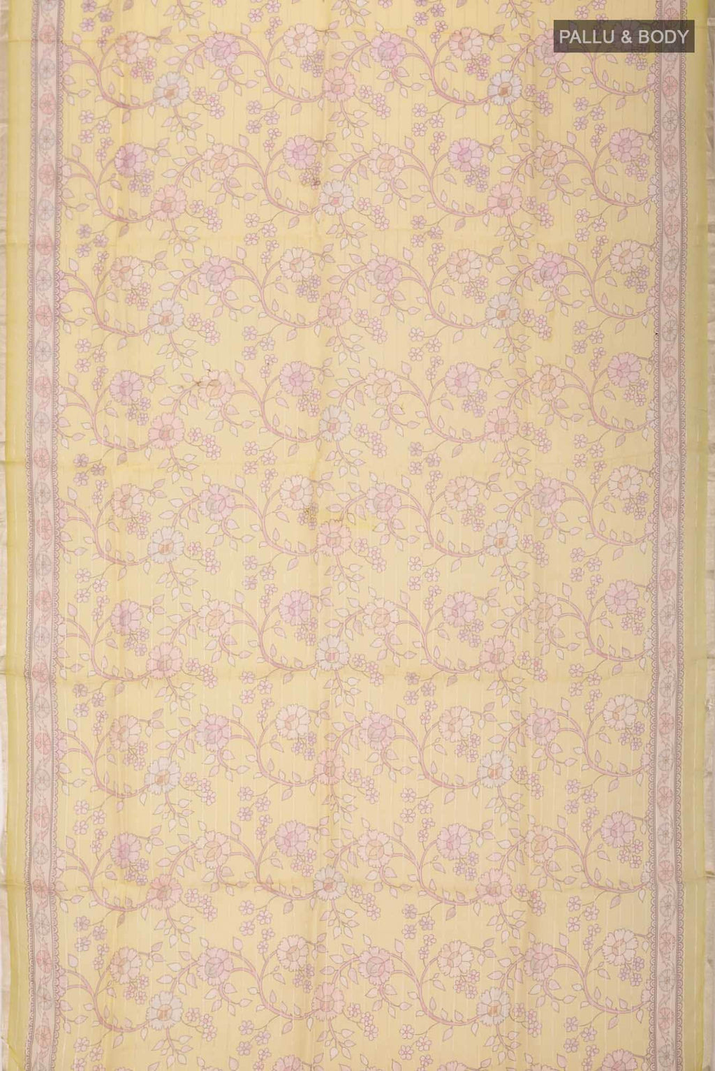 Yellow Organza Silk Saree