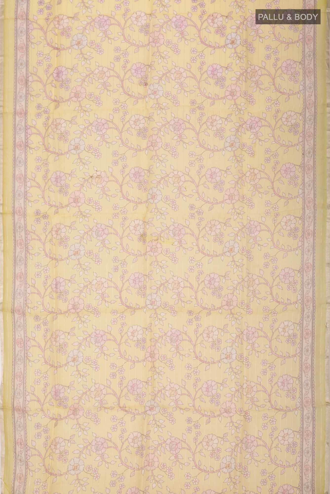Yellow Organza Silk Saree