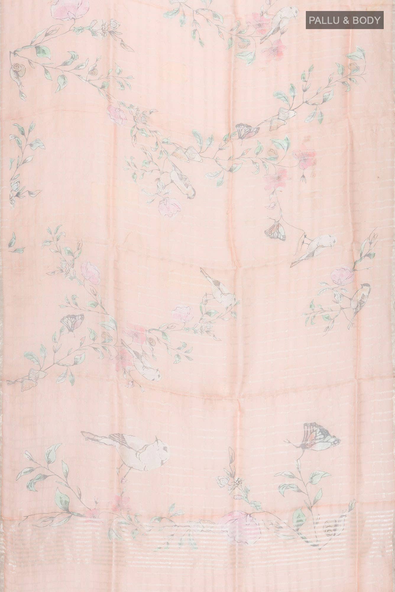 Peach Organza Silk Saree
