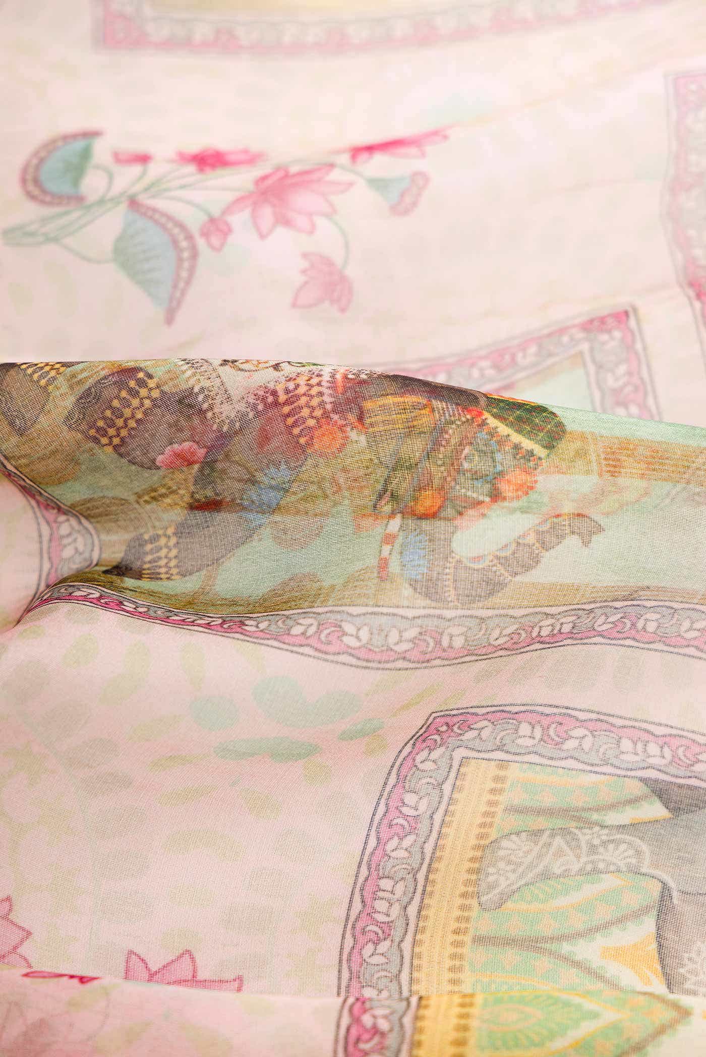 Pink Organza Silk Saree