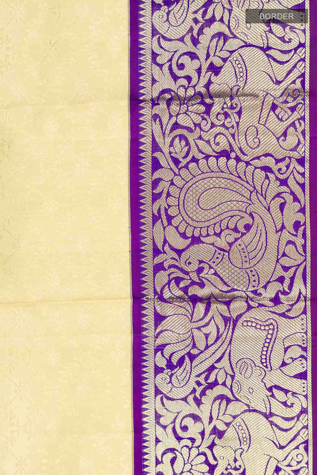 Cream Kanchipuram Silk Saree