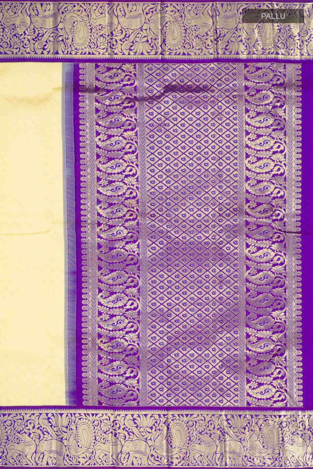 Cream Kanchipuram Silk Saree