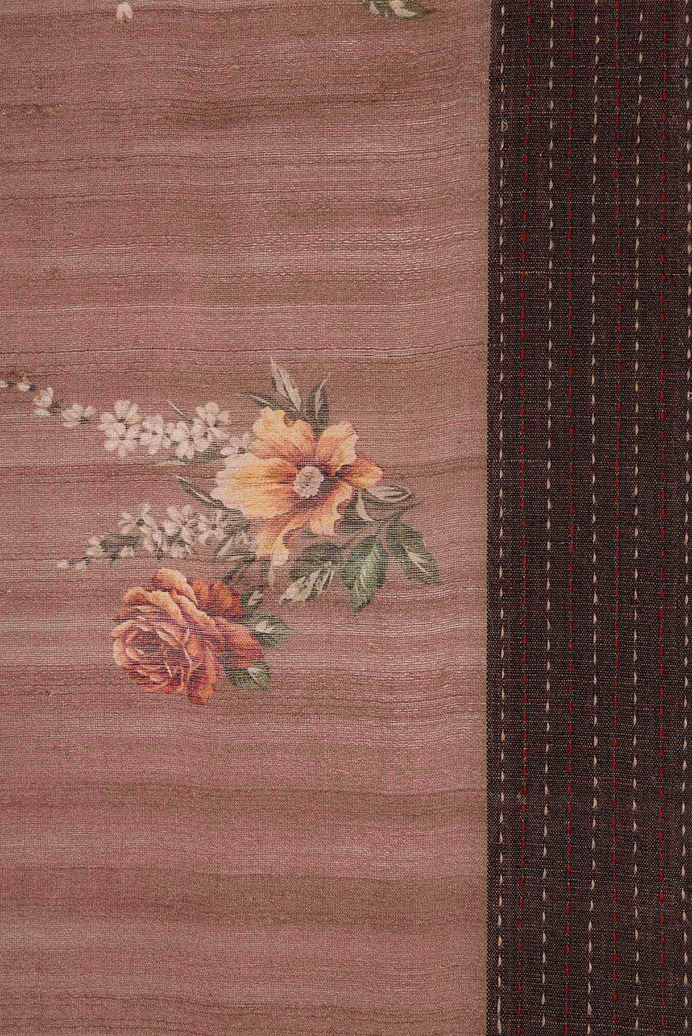 Brown Tussar Silk Saree
