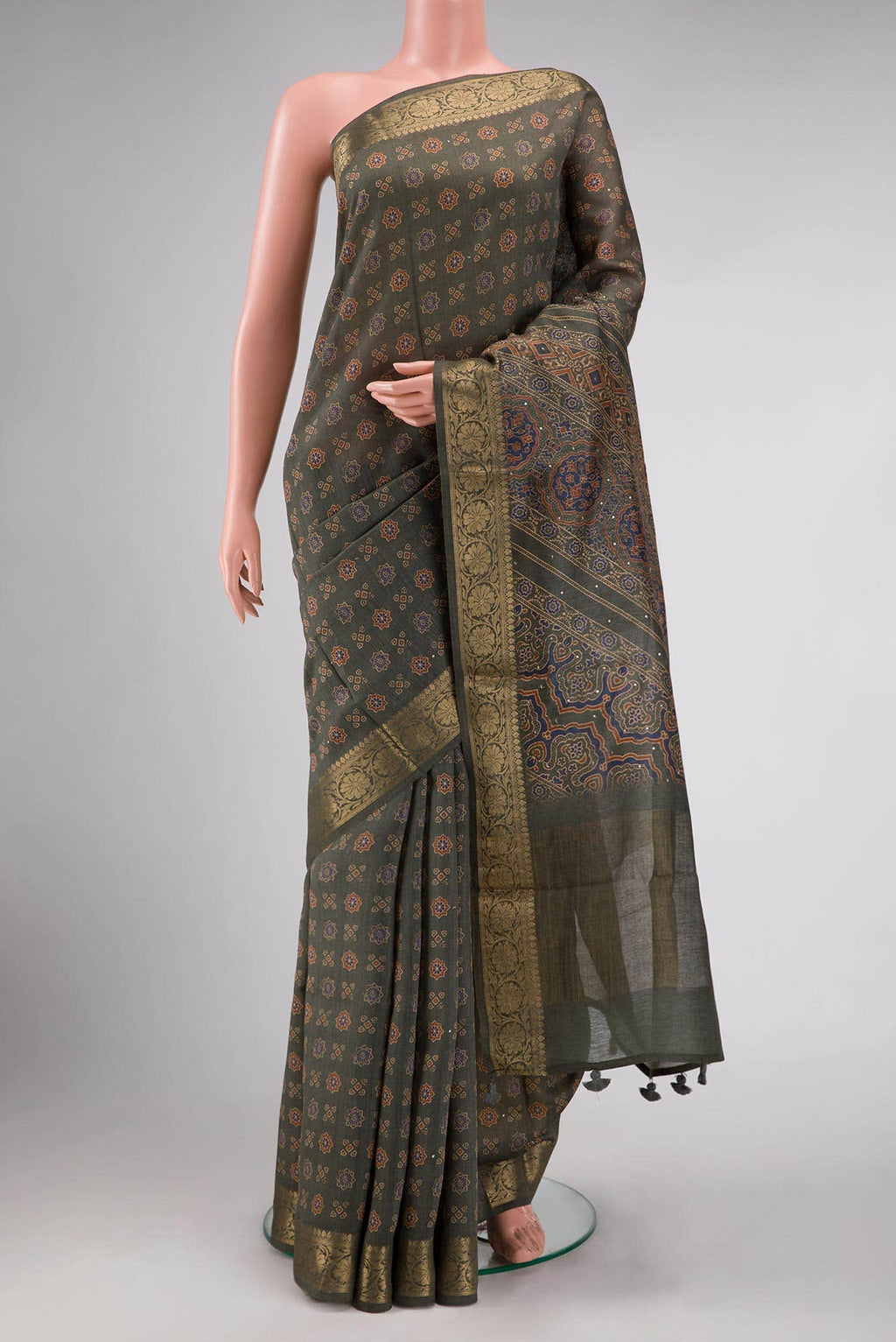 Green Chanderi Silk Saree