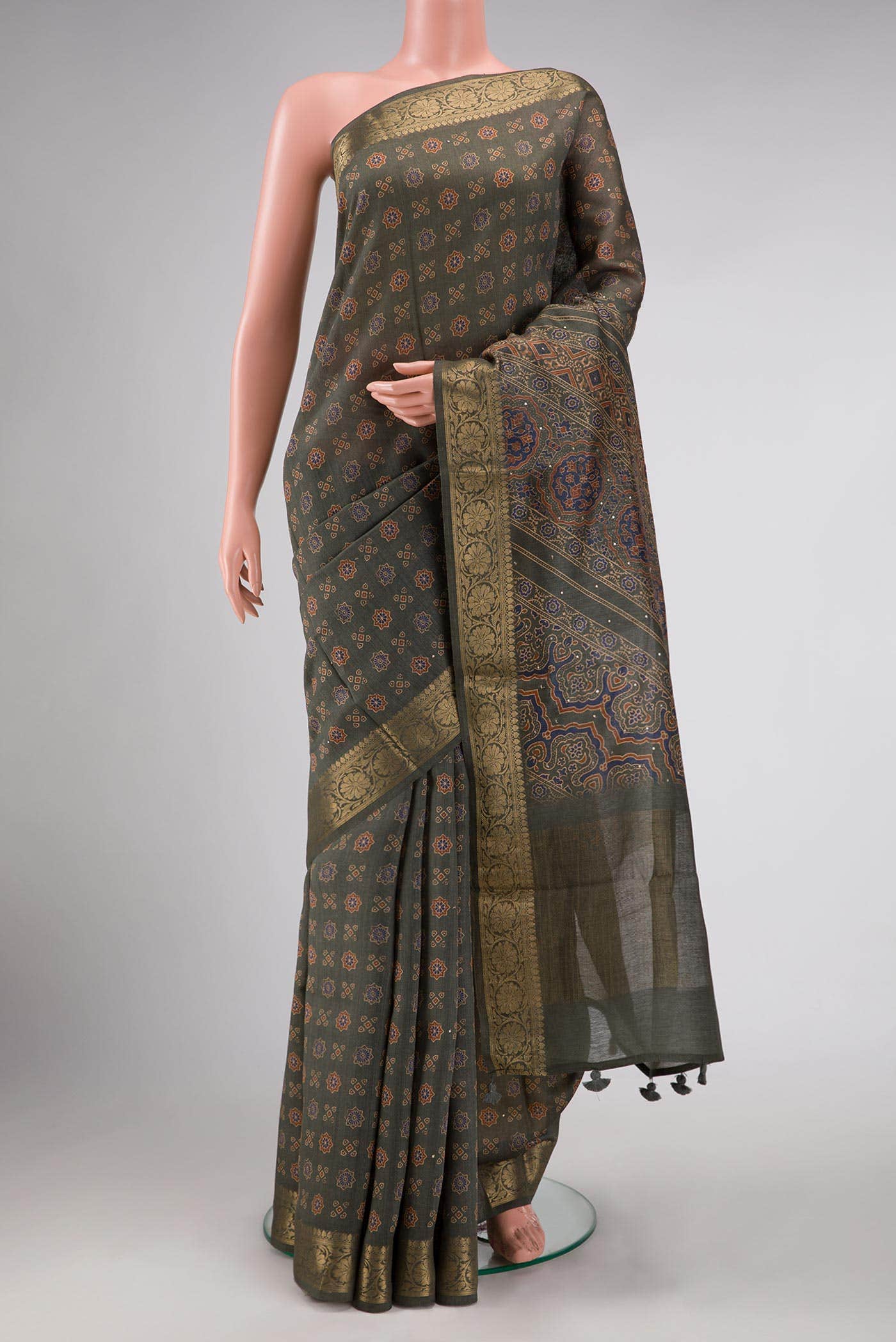 Green Chanderi Silk Saree