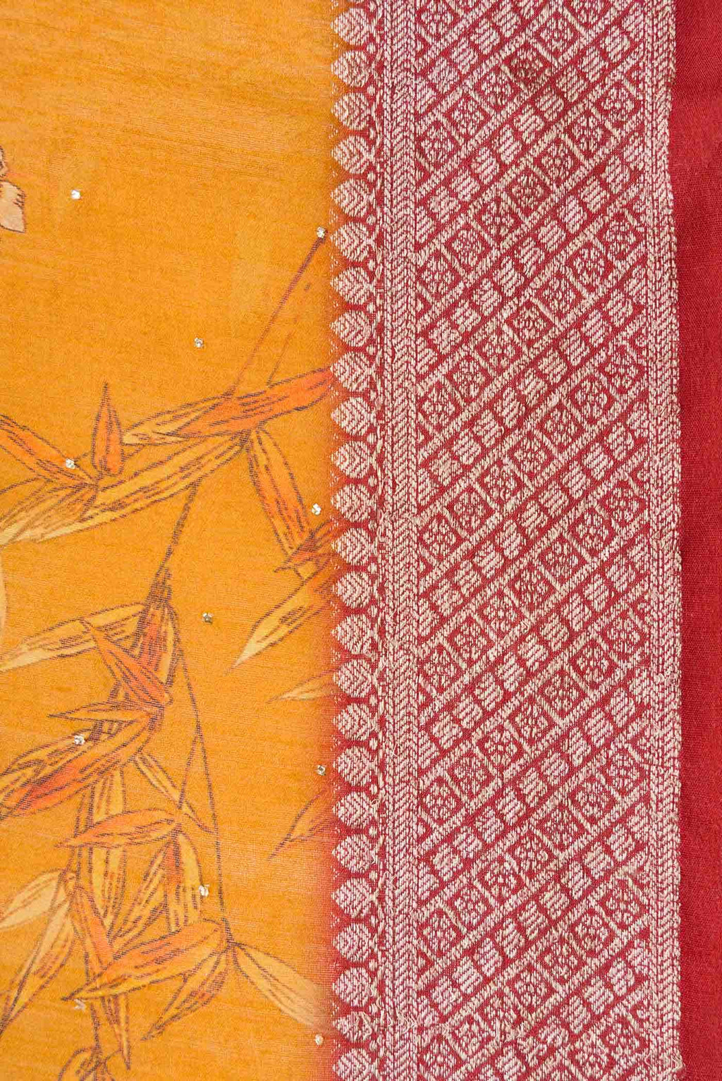 Mustard Tussar Silk Saree