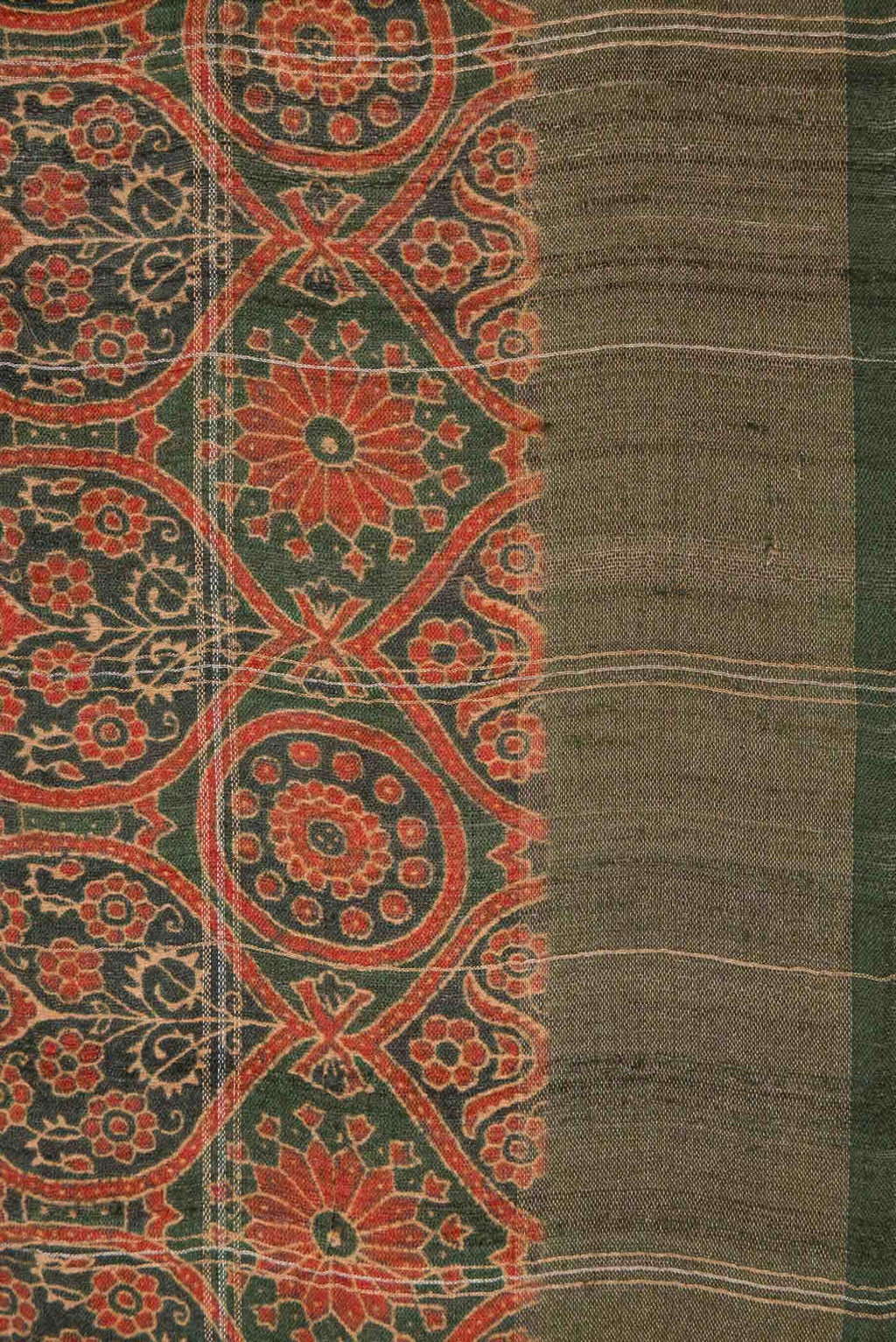 Green Tussar Silk Saree