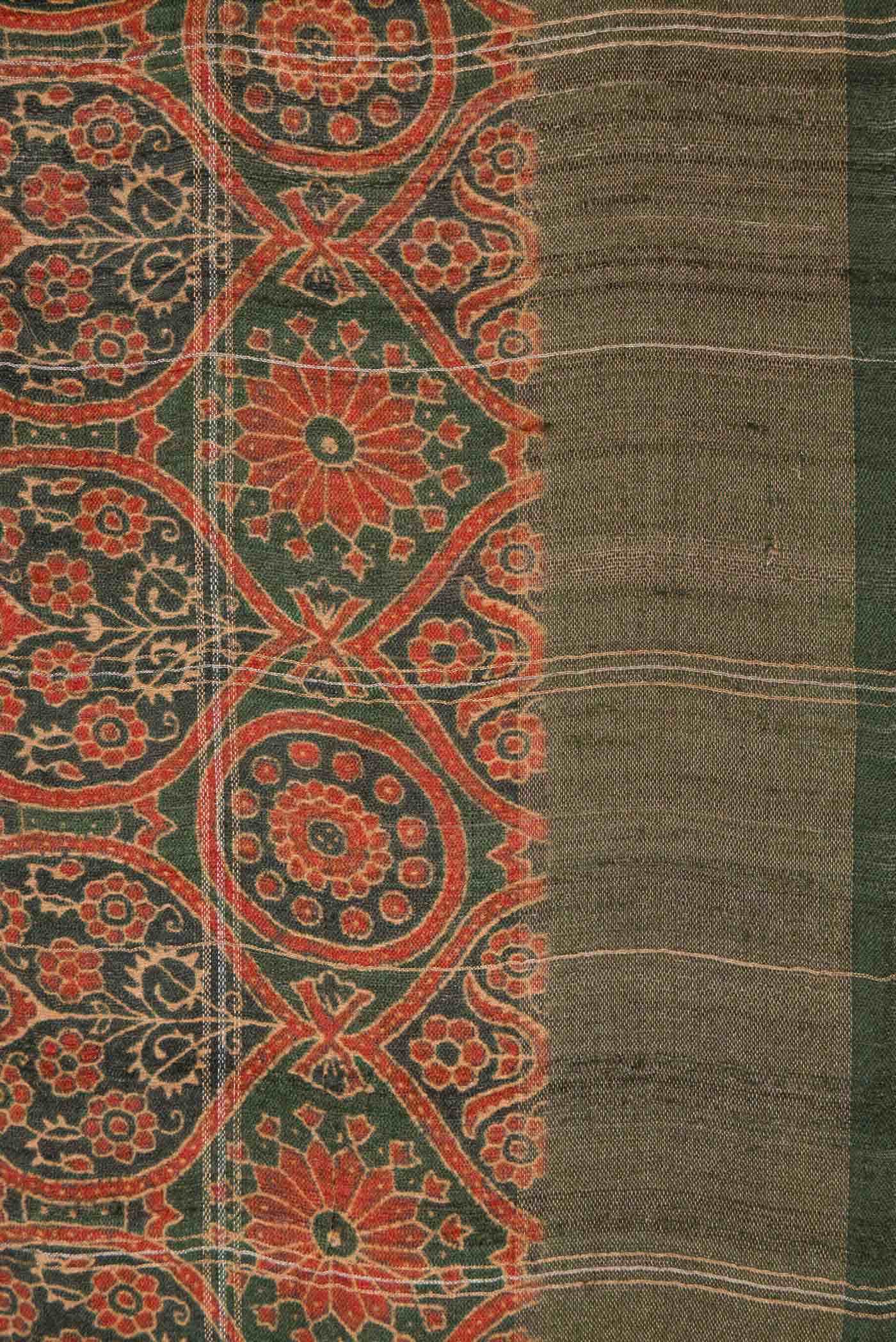 Green Tussar Silk Saree