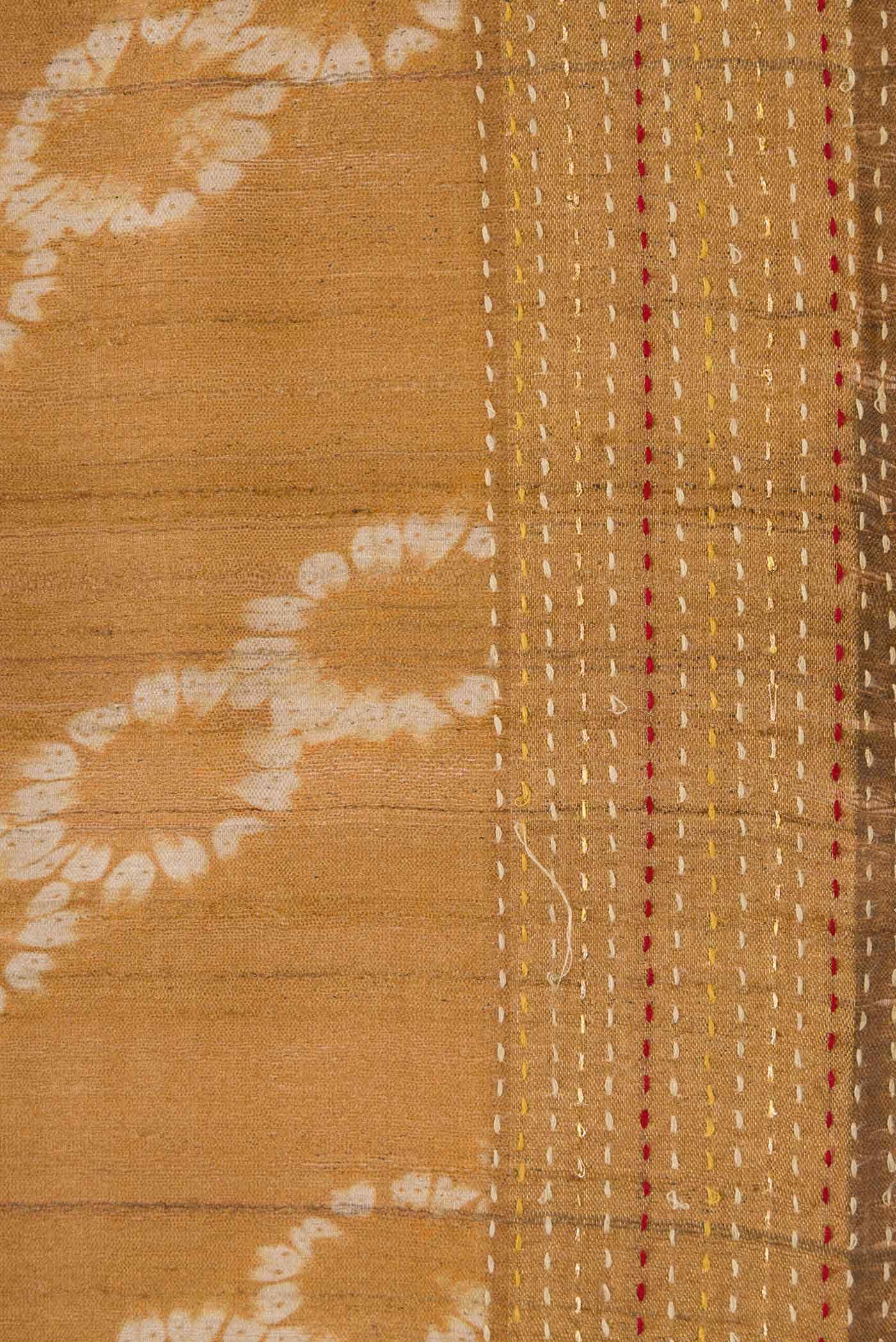 Mustard Tussar Silk Saree