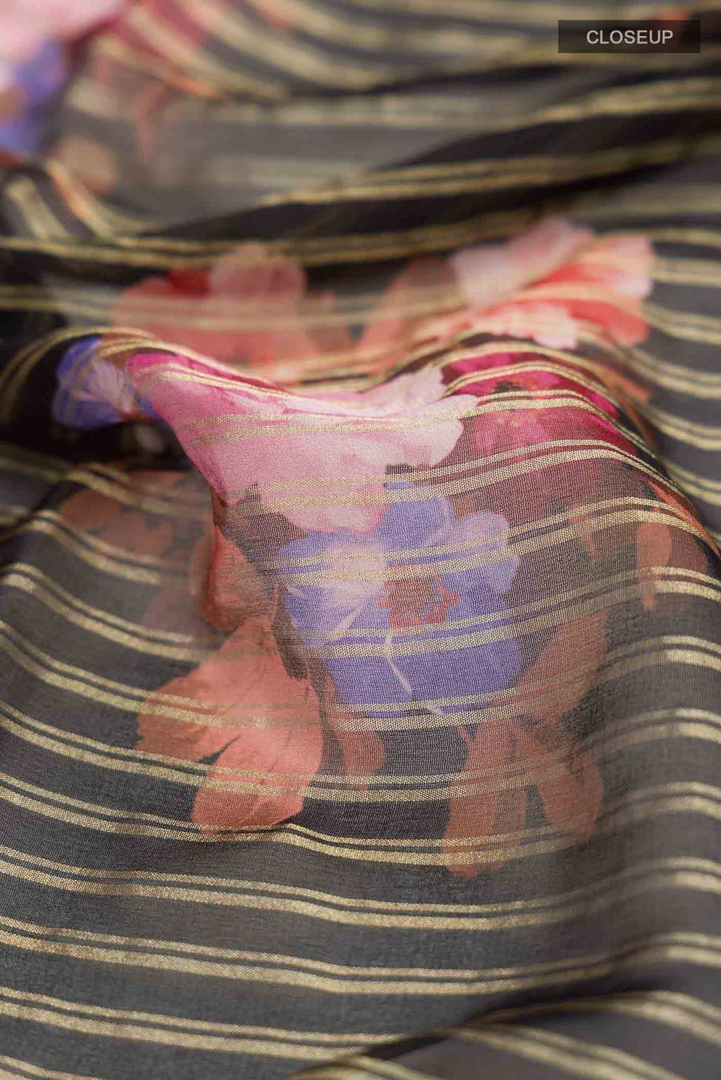 Black Mysore Chiffon Saree