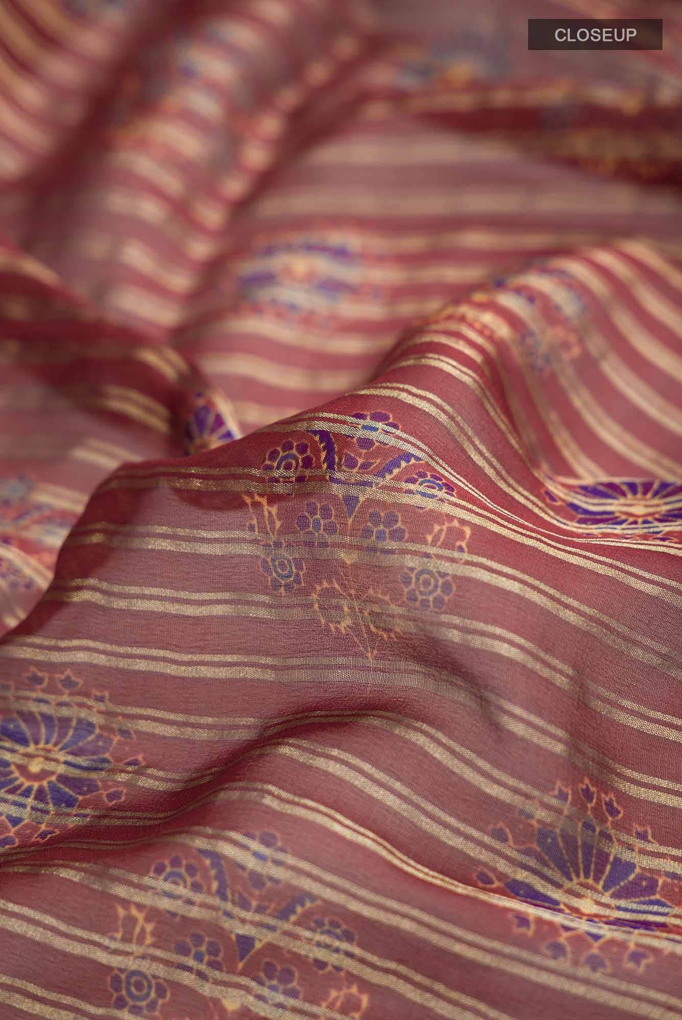 Rust Georgette Saree