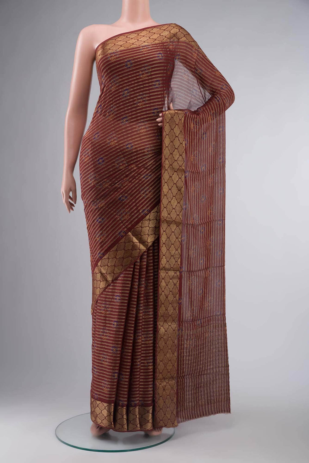 Rust Georgette Saree