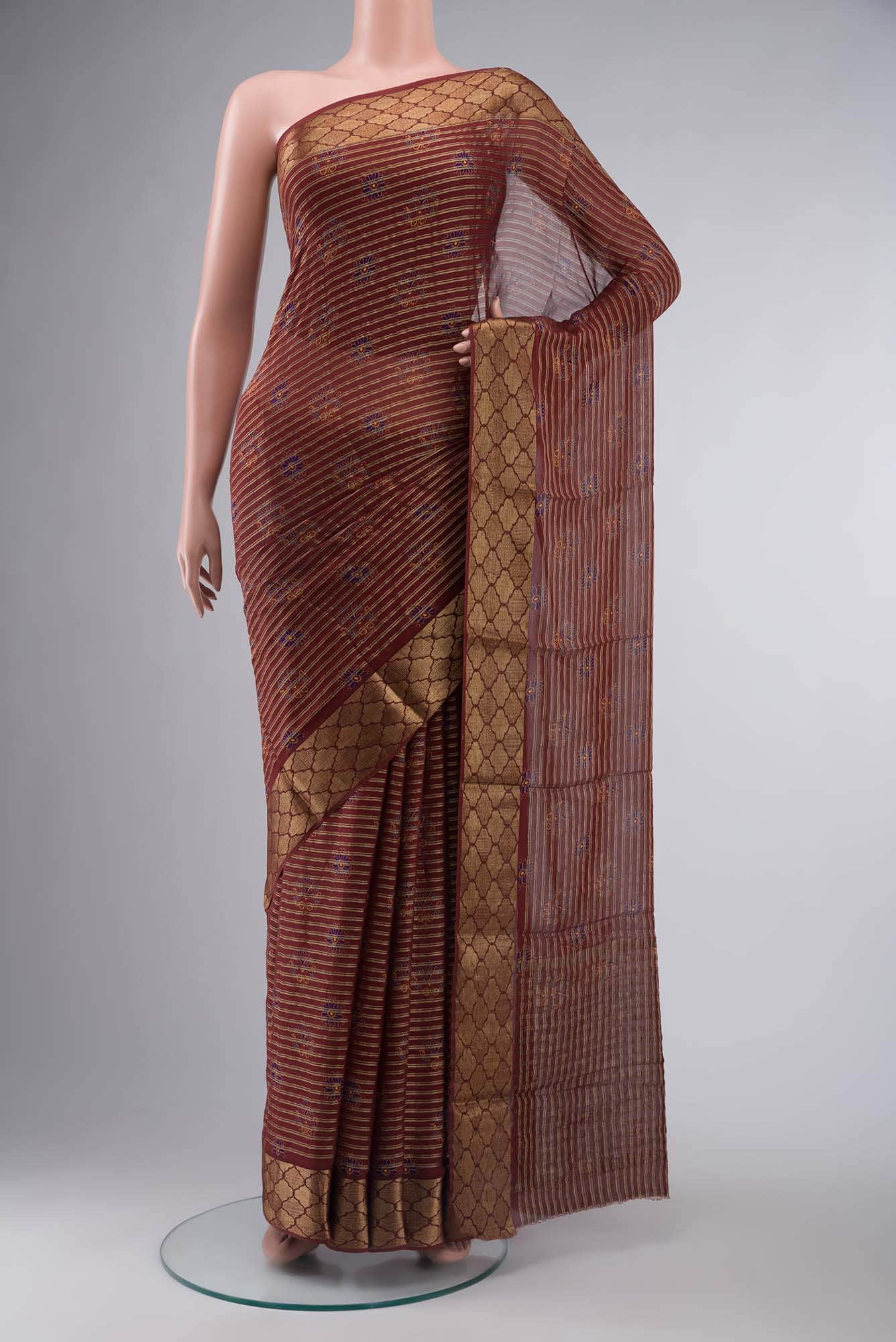 Rust Georgette Saree