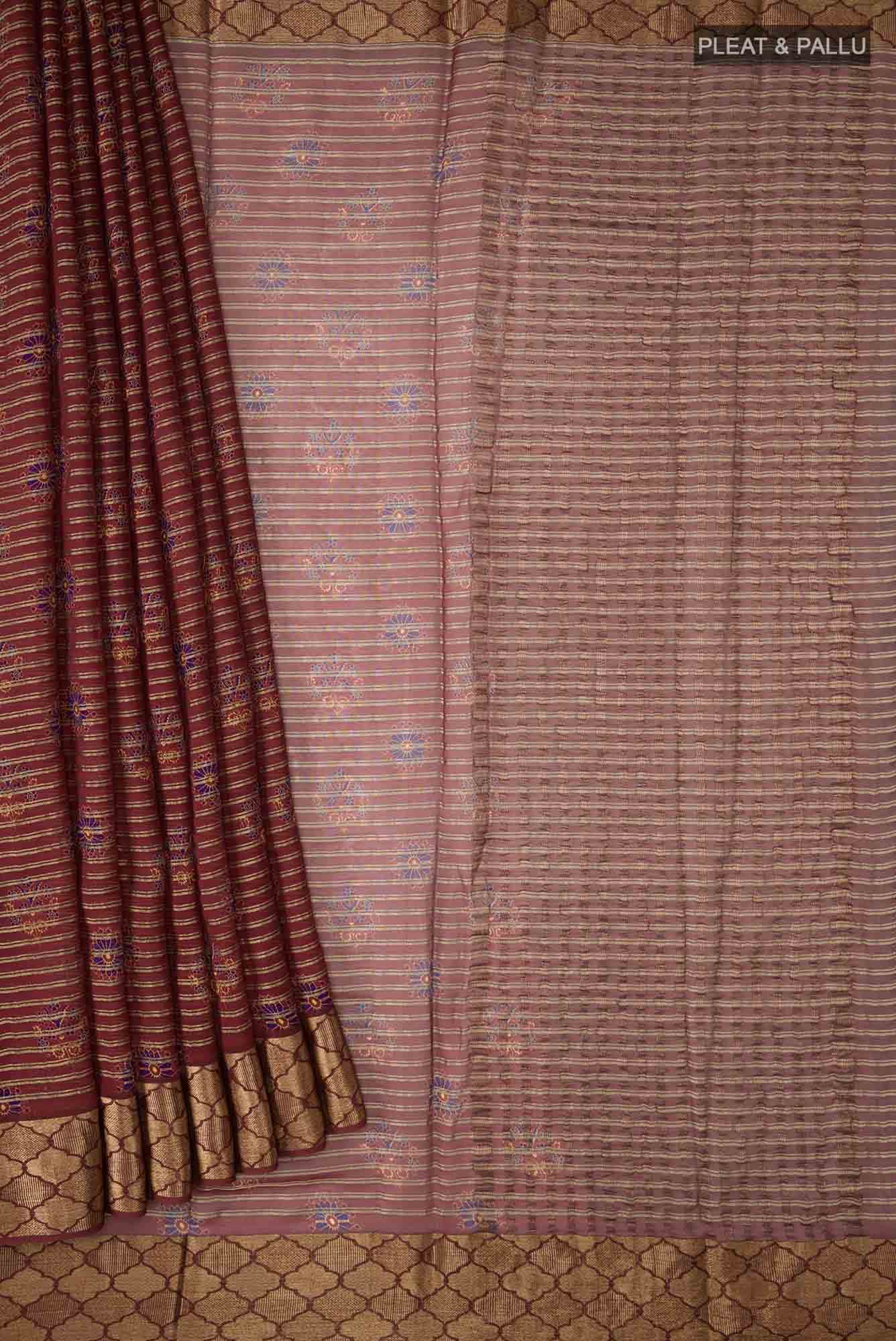 Rust Georgette Saree