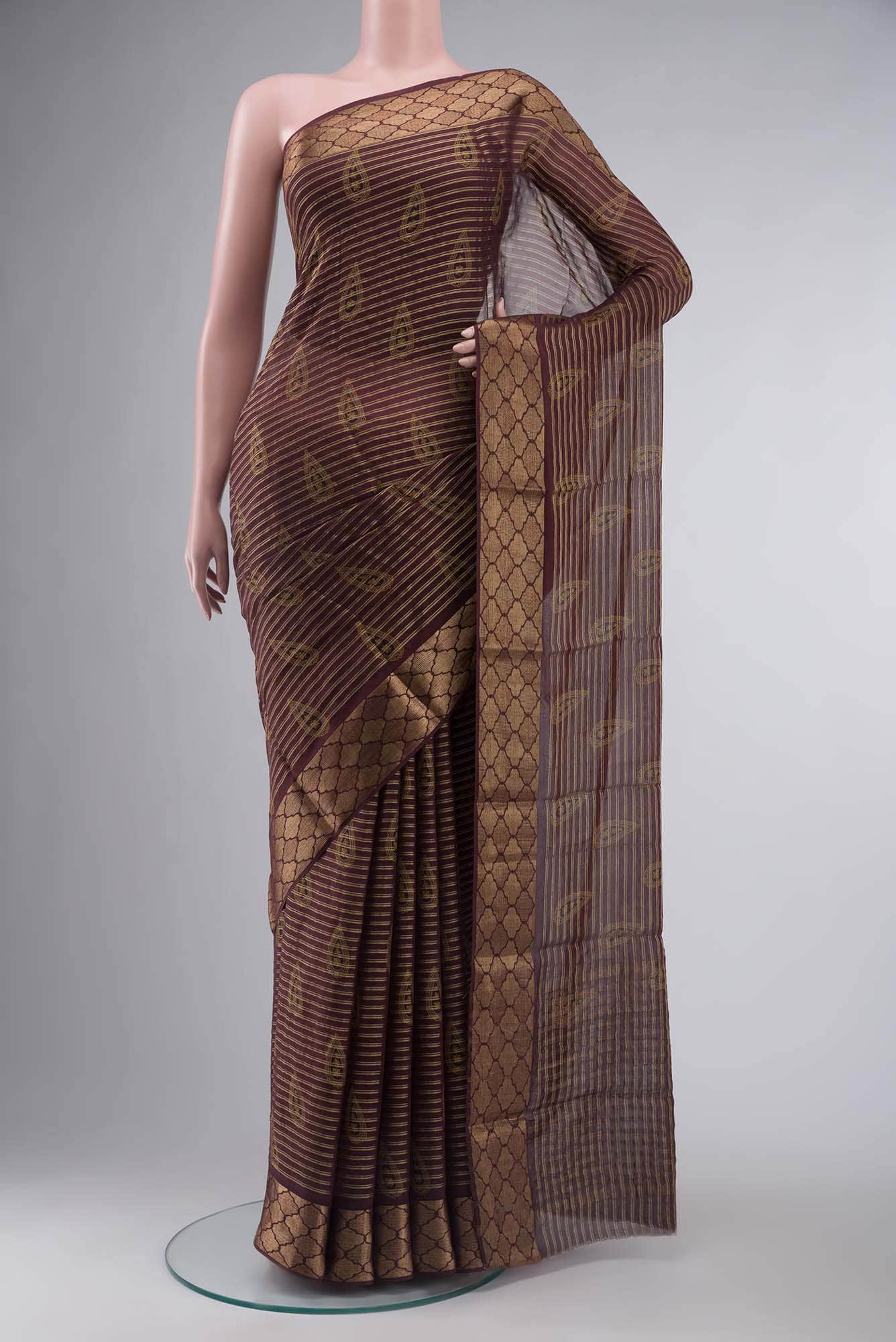 Coffee Brown Georgette Saree