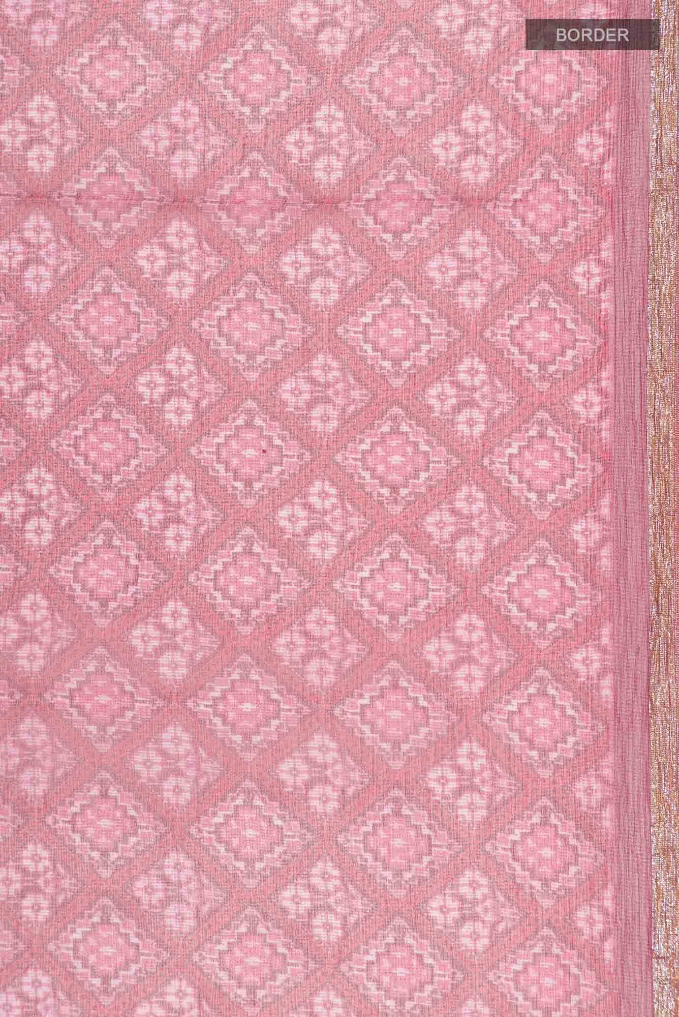 Pink Mysore Chiffon Saree