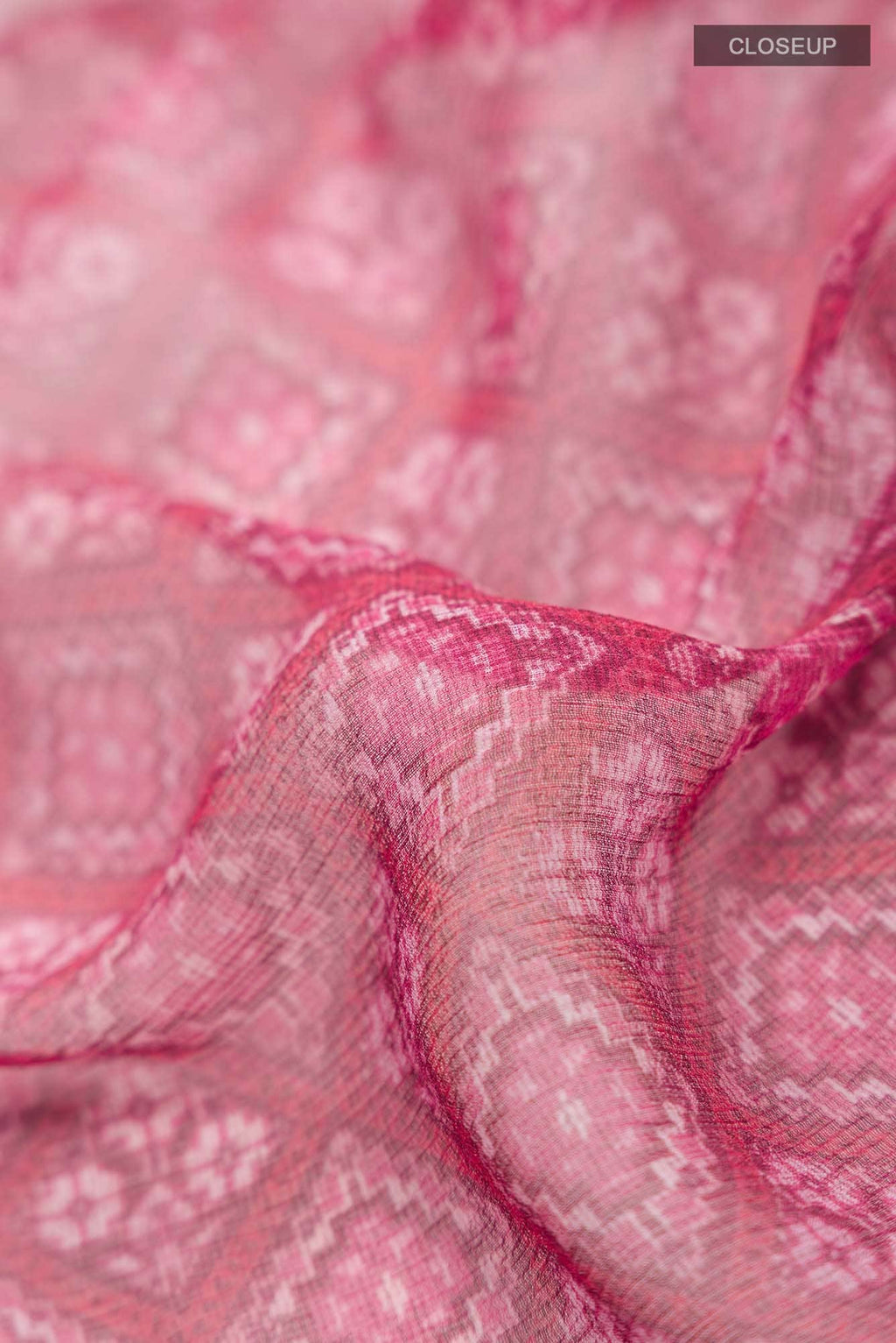 Pink Mysore Chiffon Saree