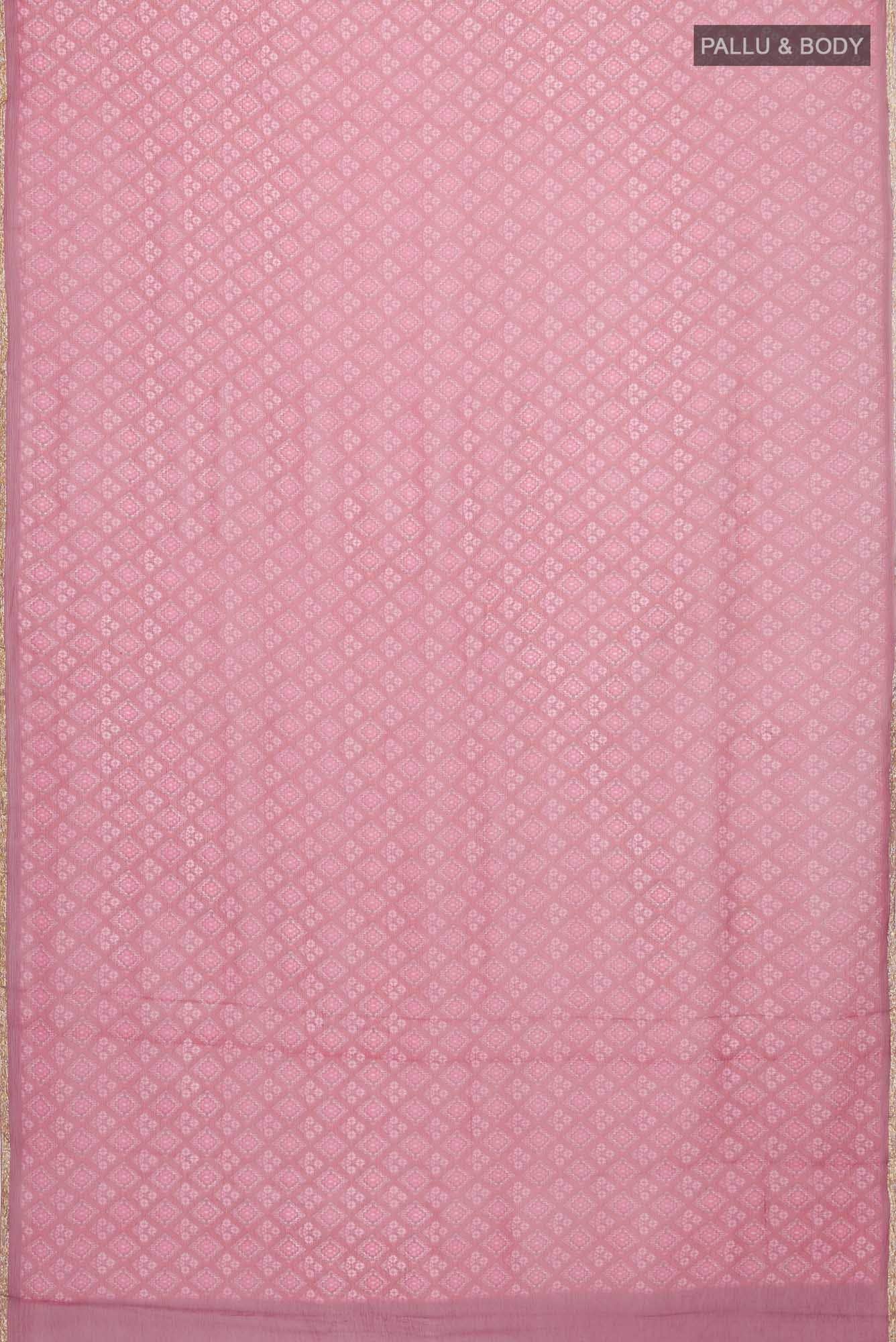 Pink Mysore Chiffon Saree
