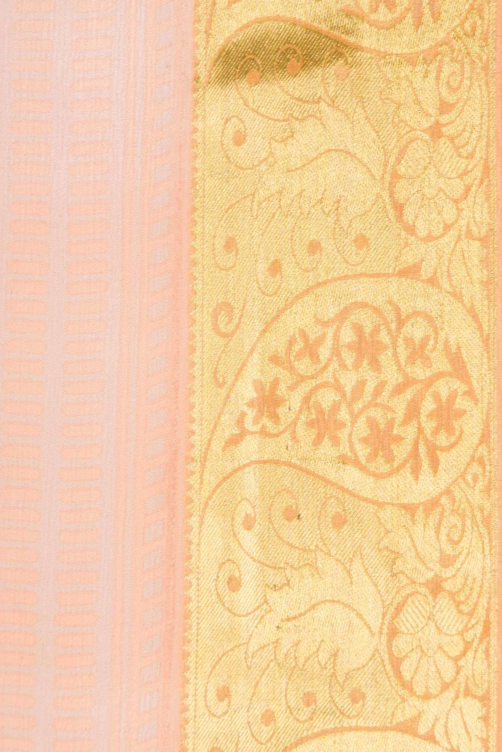 Golden Peach Mysore Chiffon Saree
