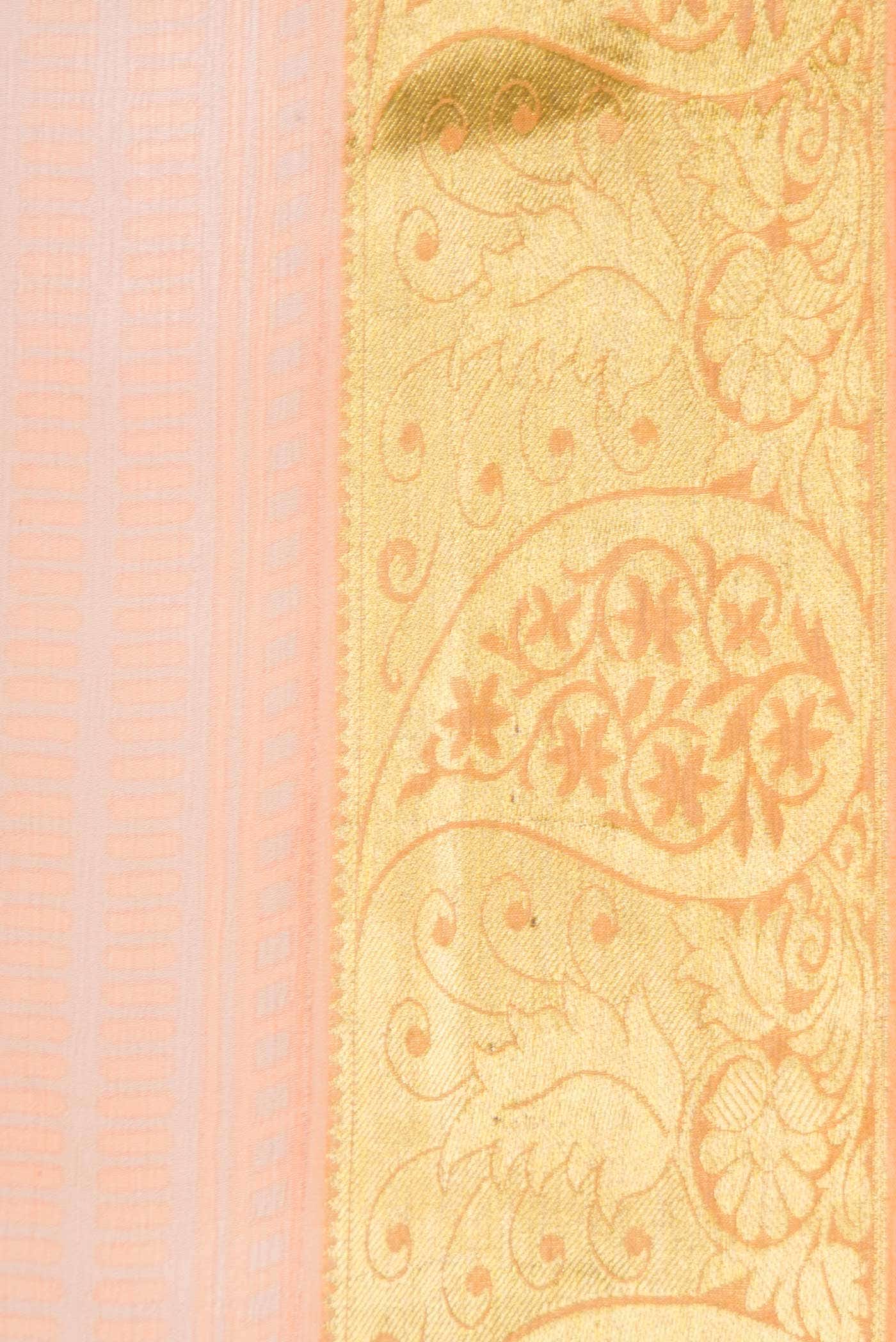 Golden Peach Mysore Chiffon Saree