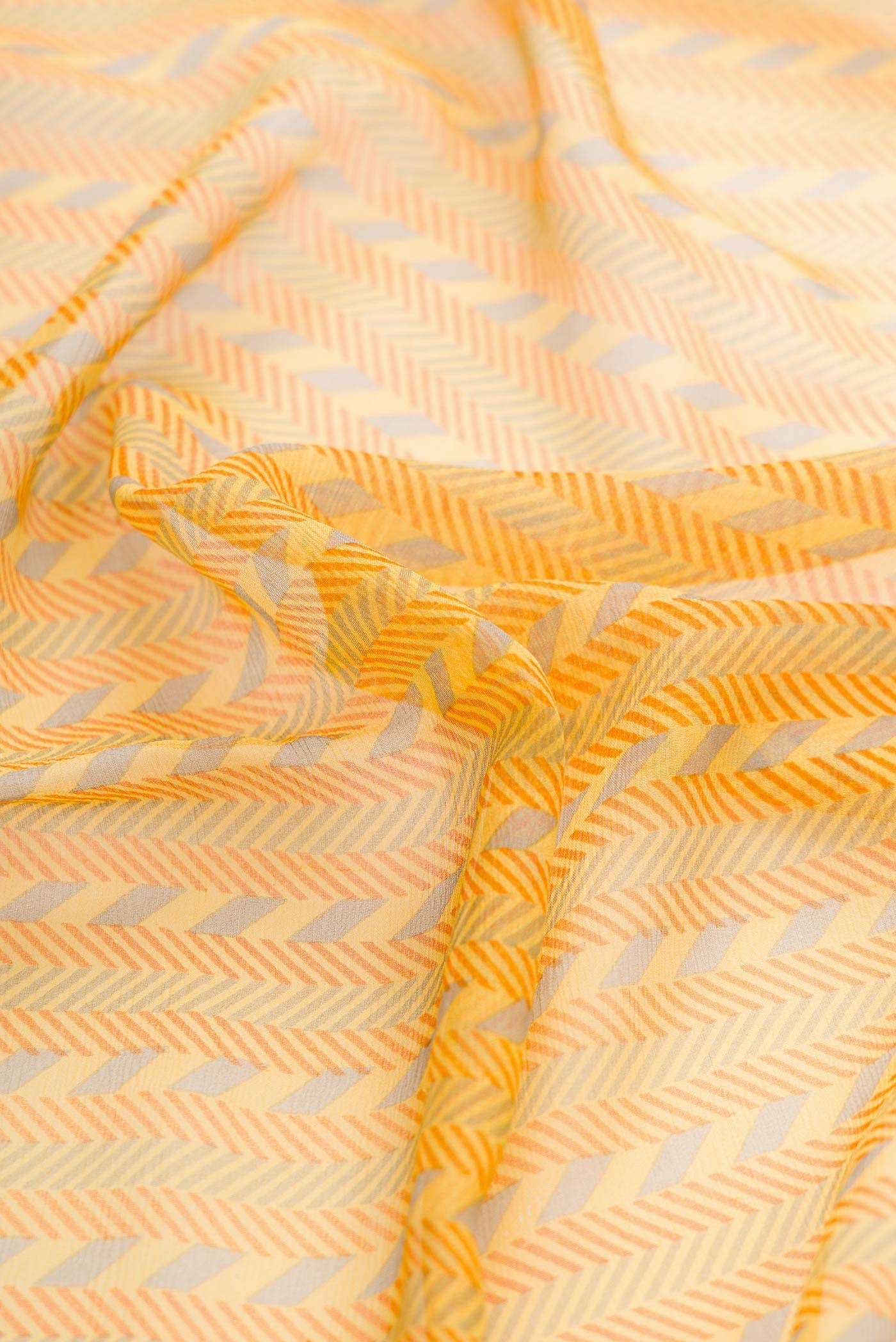 Mustard Dual Tone Mysore Chiffon Saree