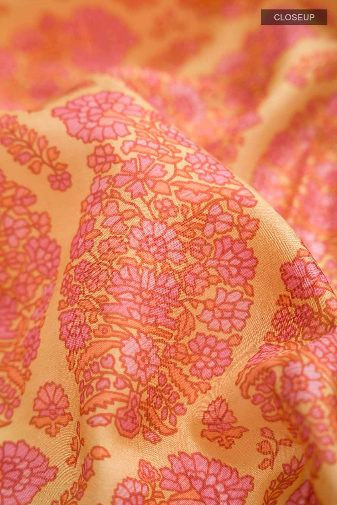 Sandal Printed Silk Saree