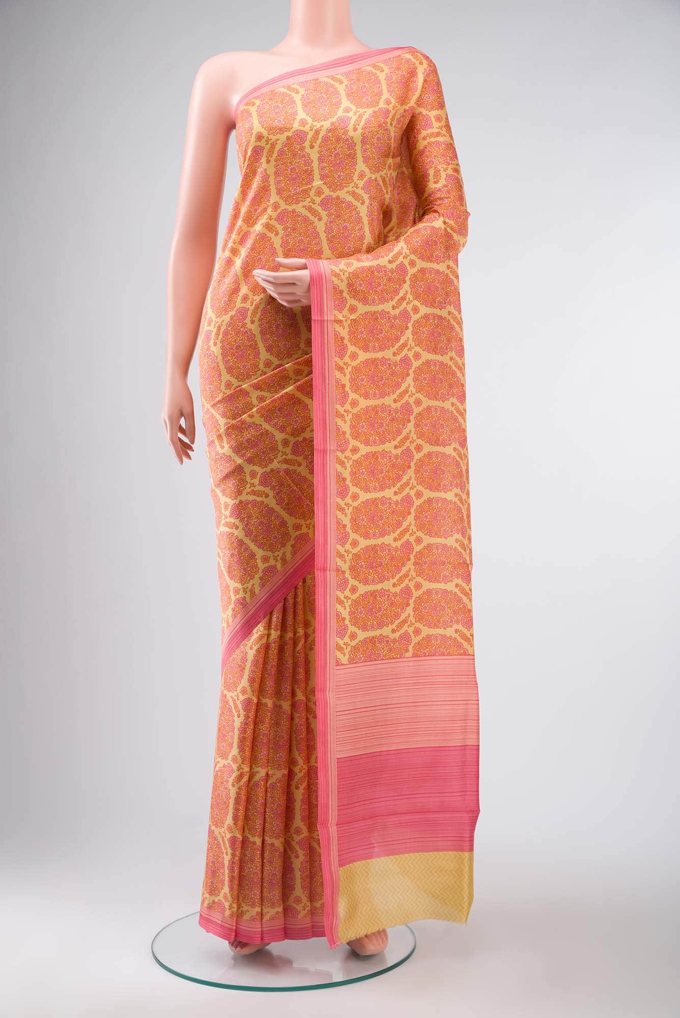 Sandal Printed Silk Saree