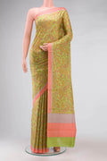 Green Printed Silk Saree