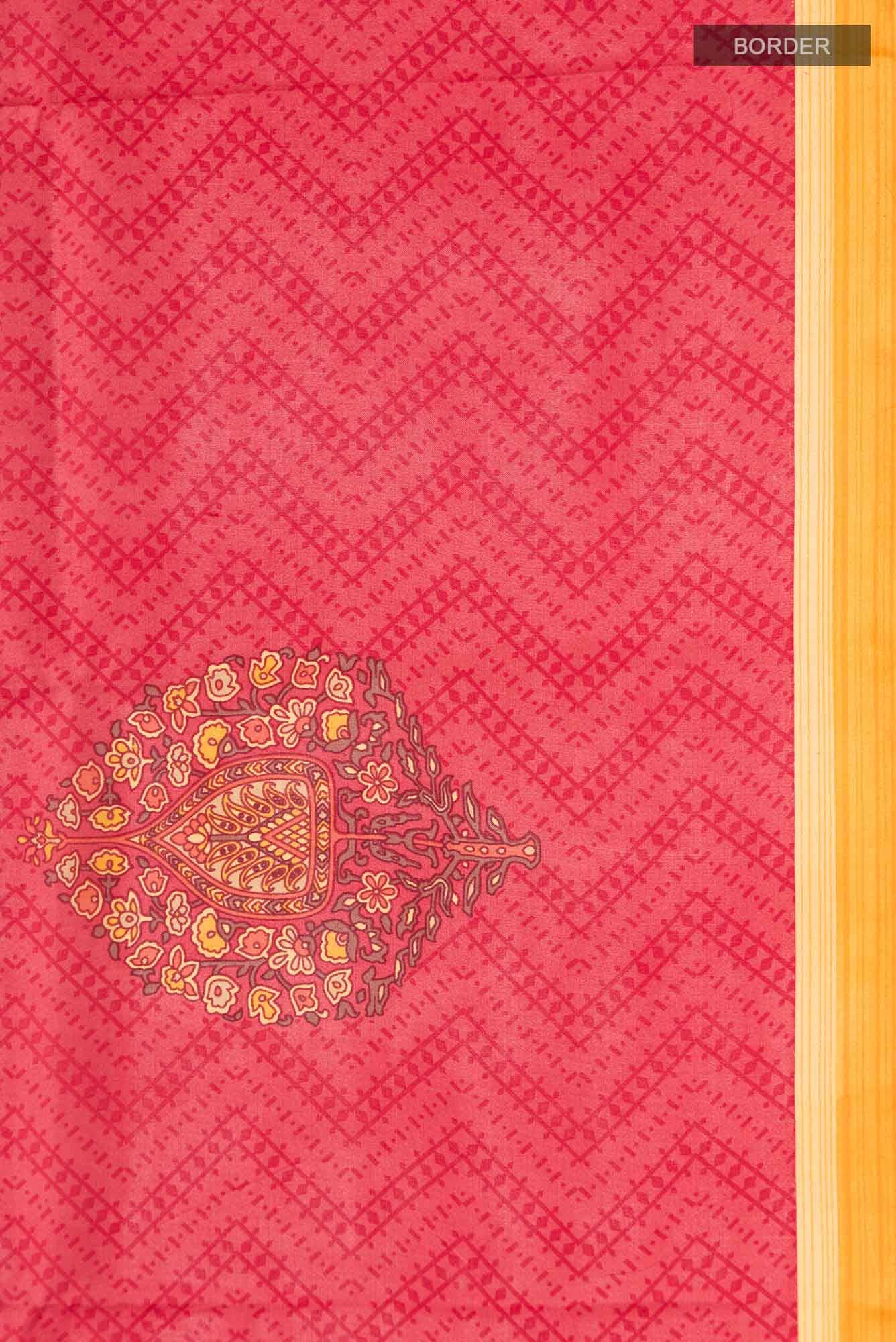 Red Printed Silk Saree