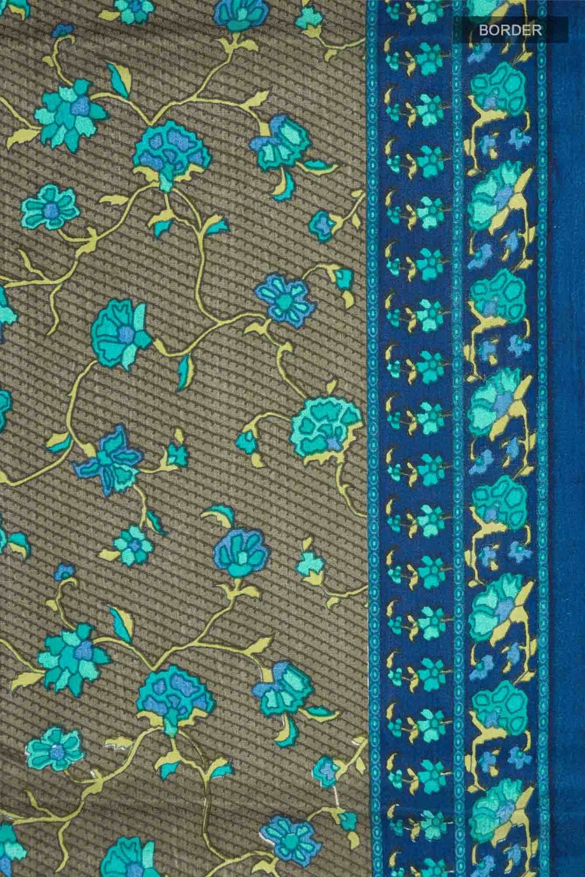 Green Printed Silk Saree